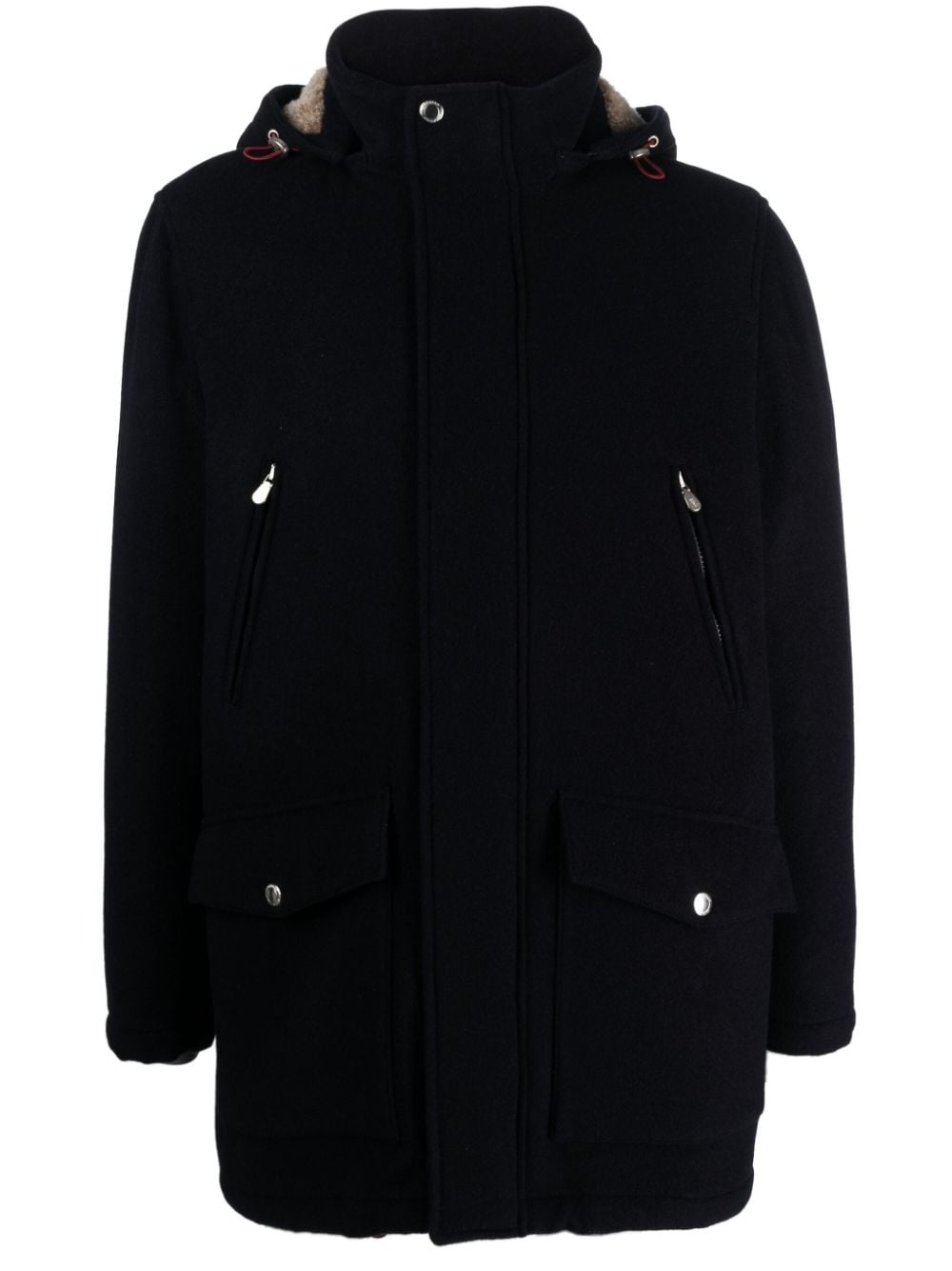 cashmere hooded parka jacket - 1