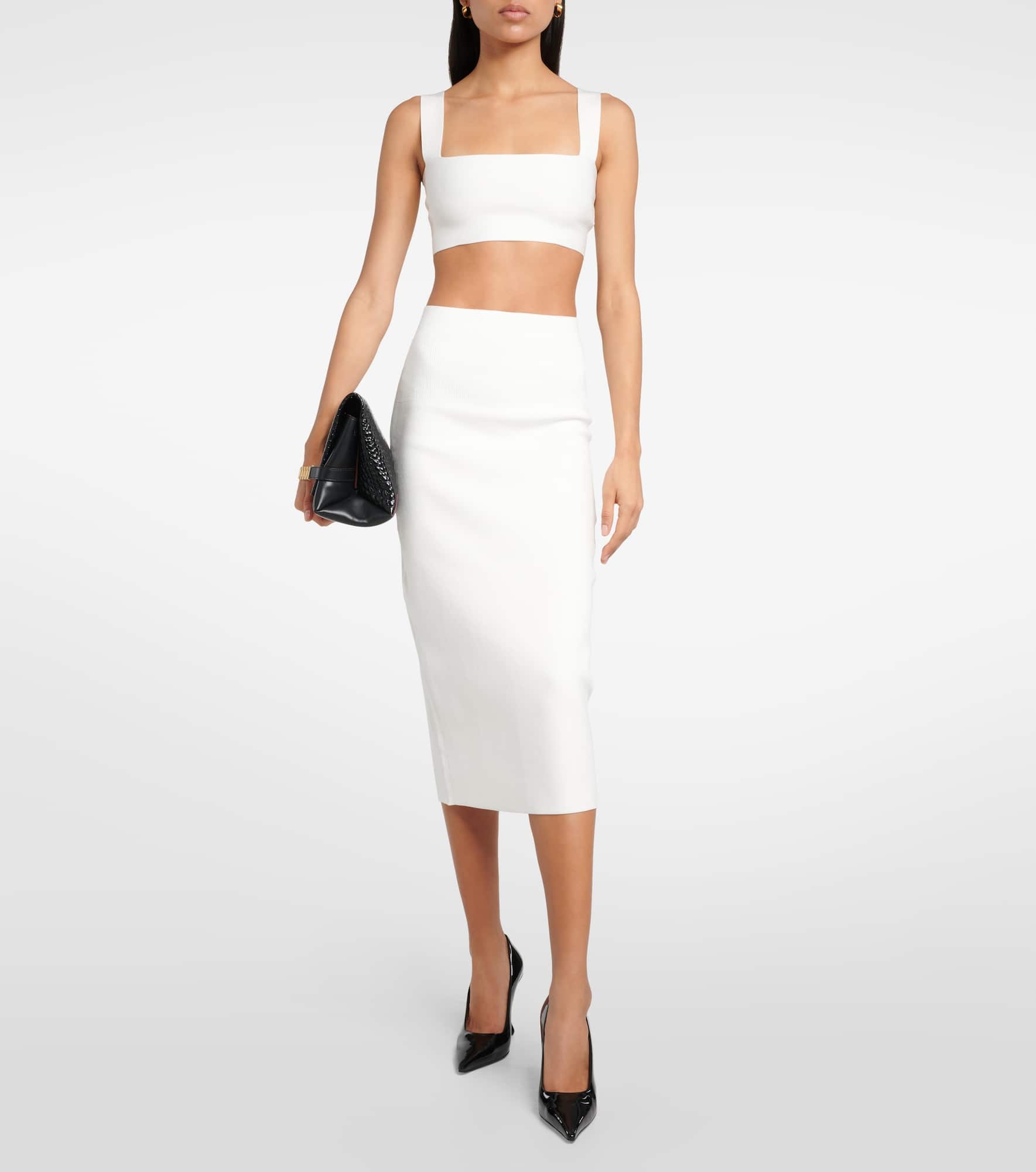 Square-neck cropped top - 2