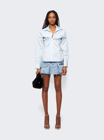 alexanderwang.t Open Twisted Front Placket Shirt Xenon Blue outlook