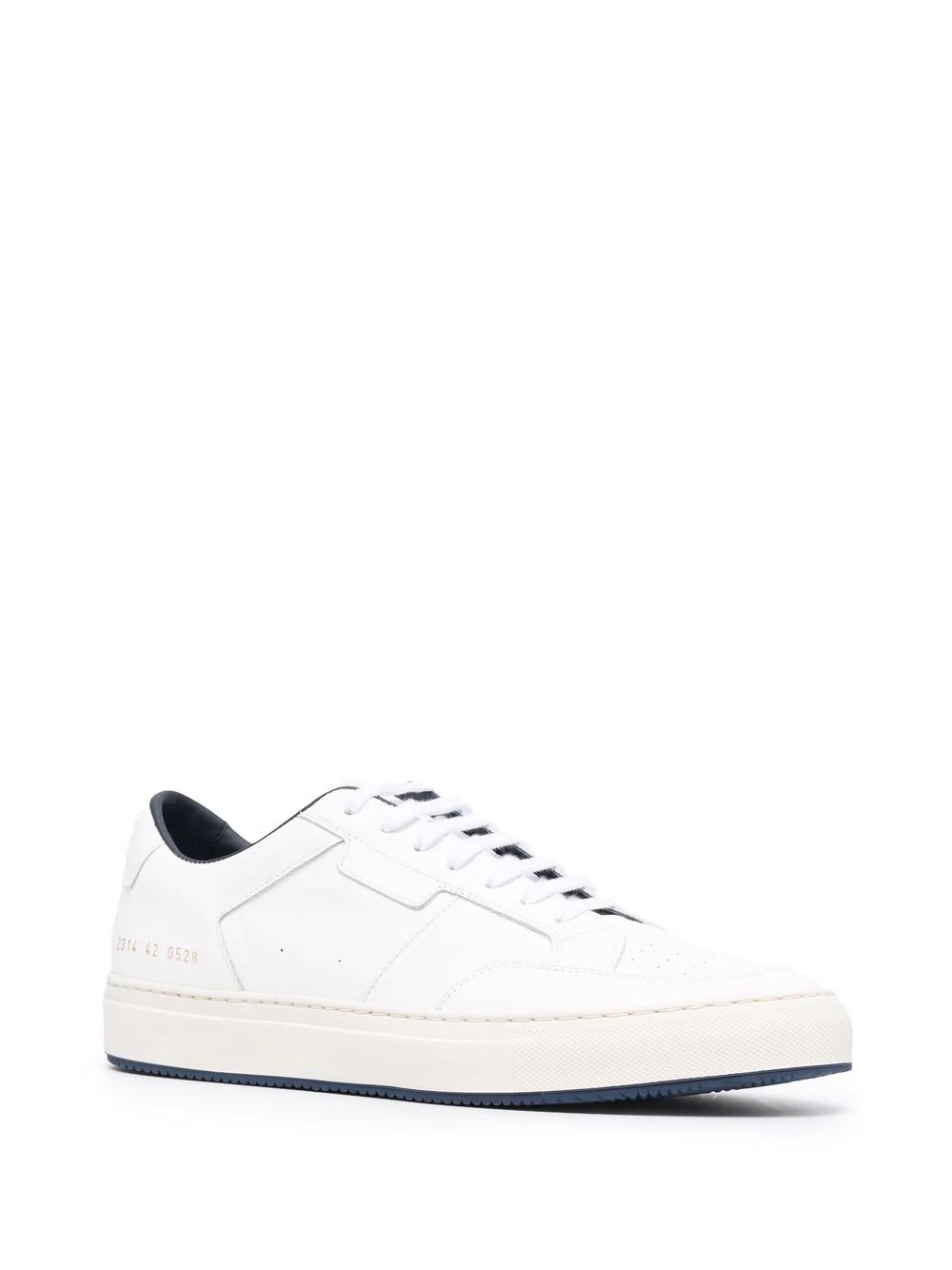 contrast-trimmed leather sneakers - 2