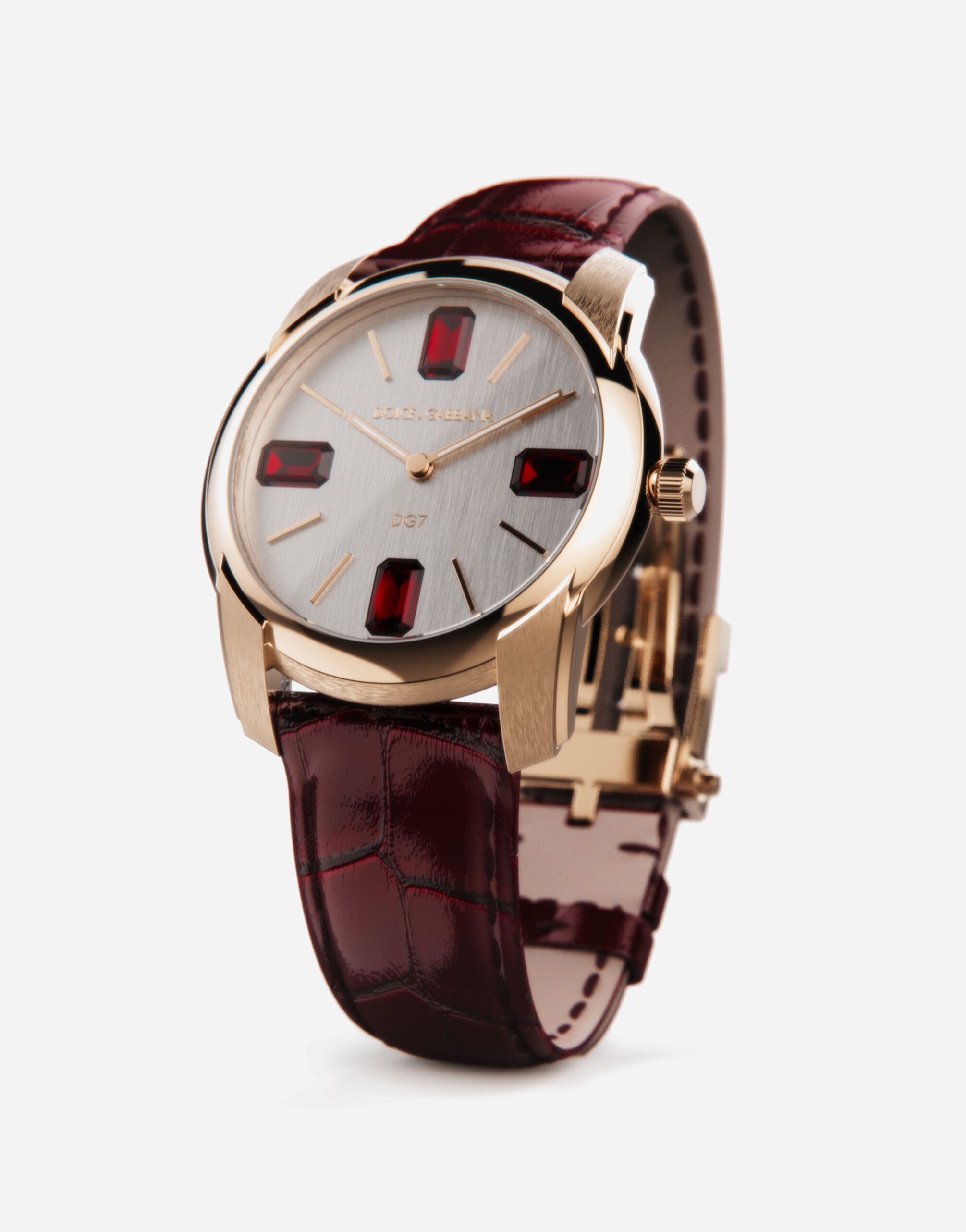 Gold watch with rubies - 4