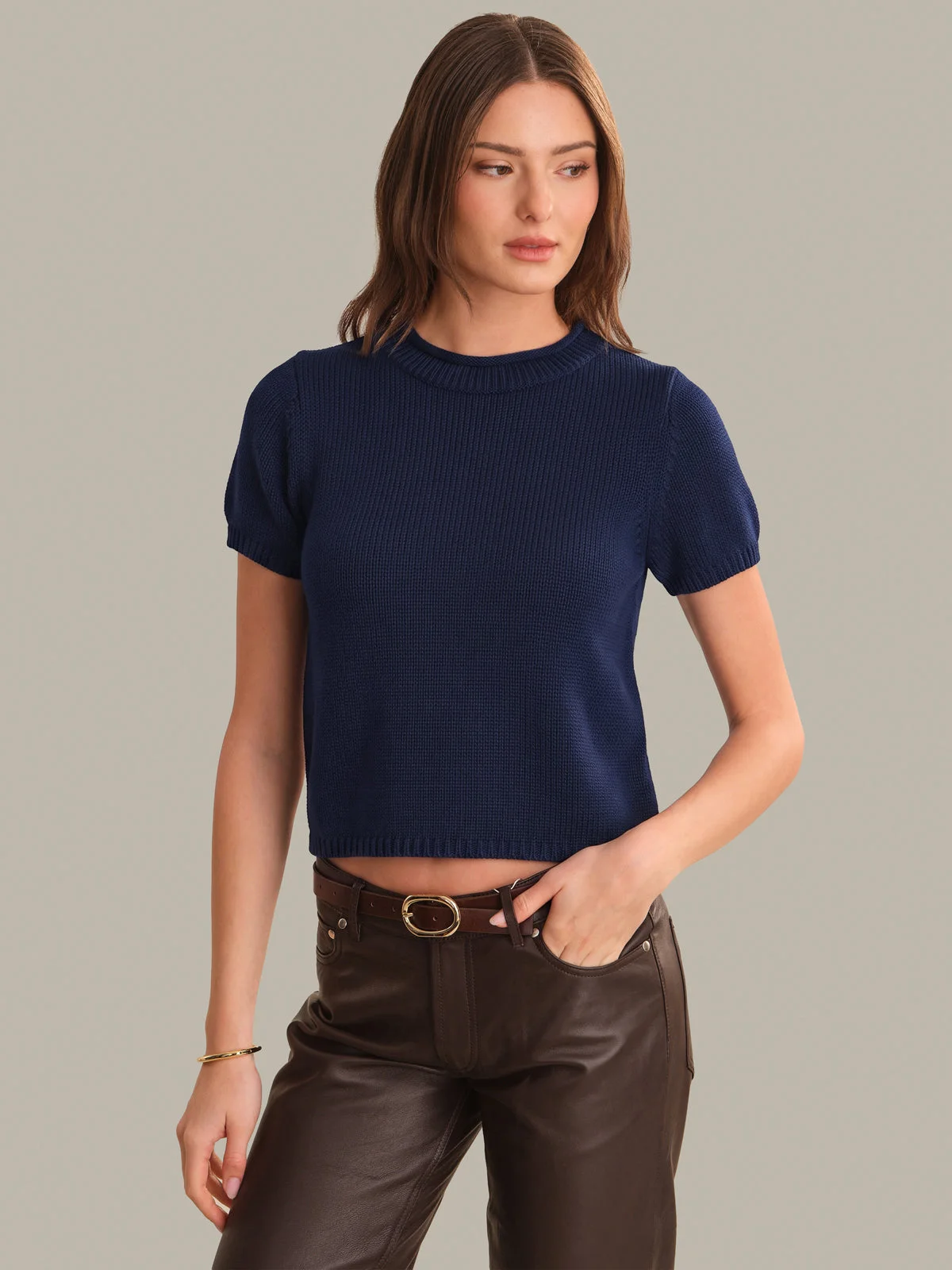Banks Rolled Edge Sweater Tee - 1