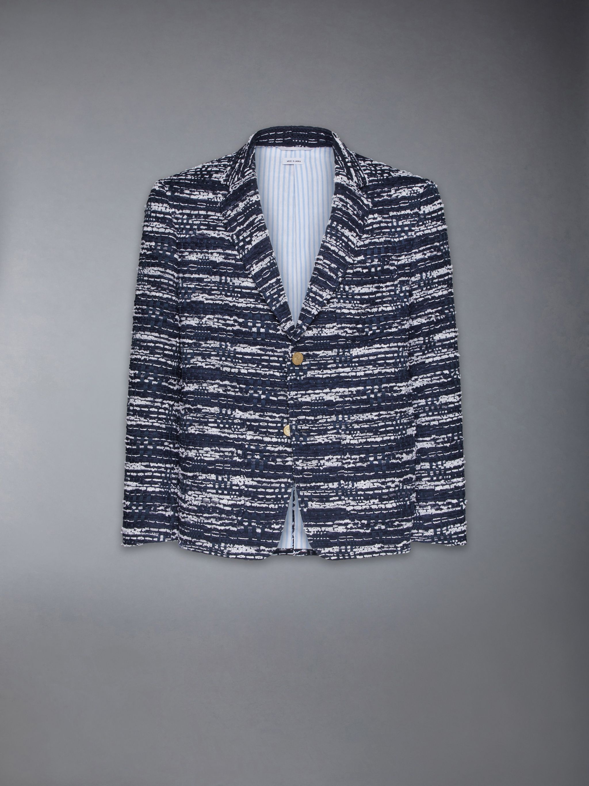 Mélange Tulle Yarn Tweed Unconstructed Sport Coat - 7