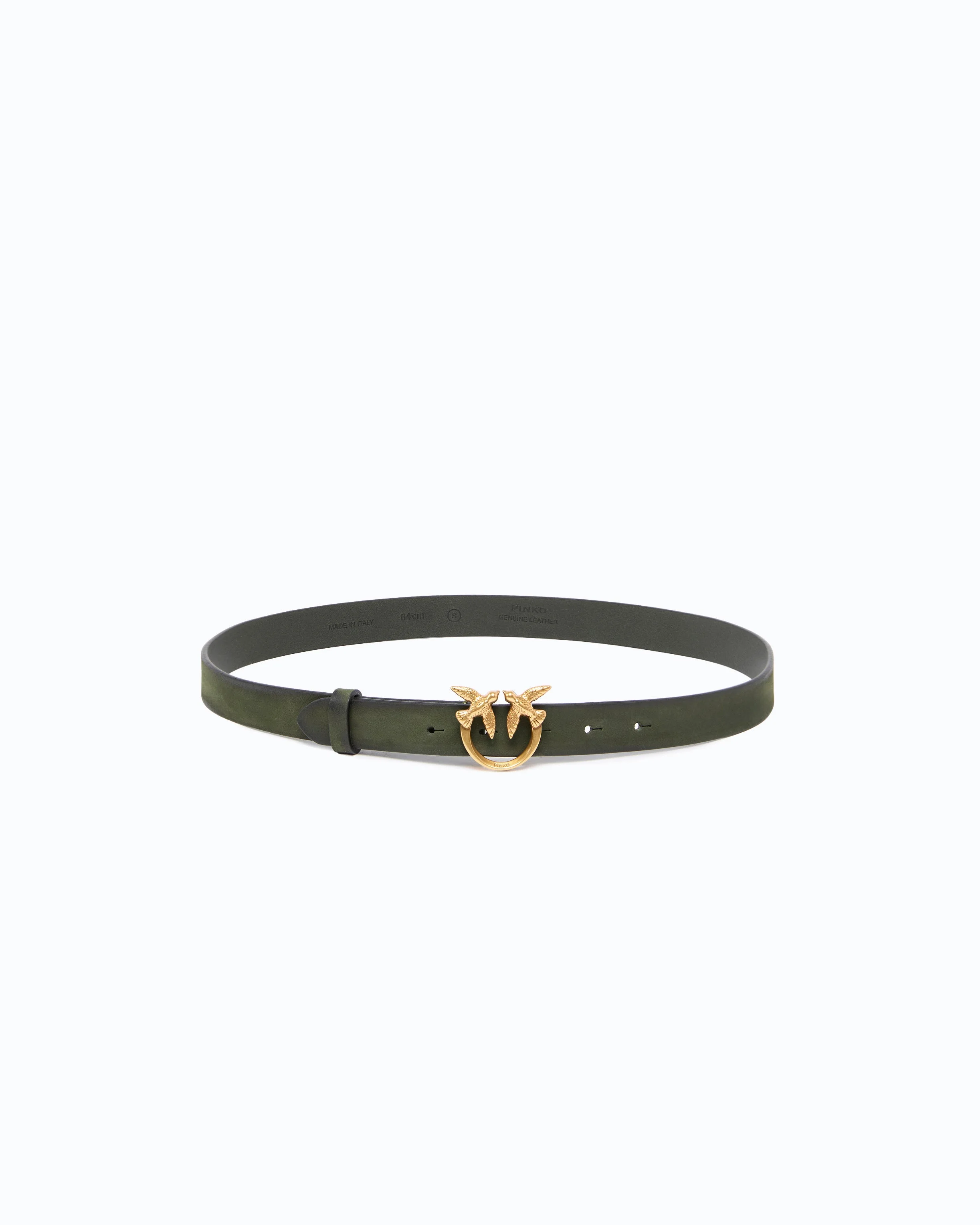 SUEDE BELT WITH LOVE BIRDS BUCKLE, 2 CM - 1