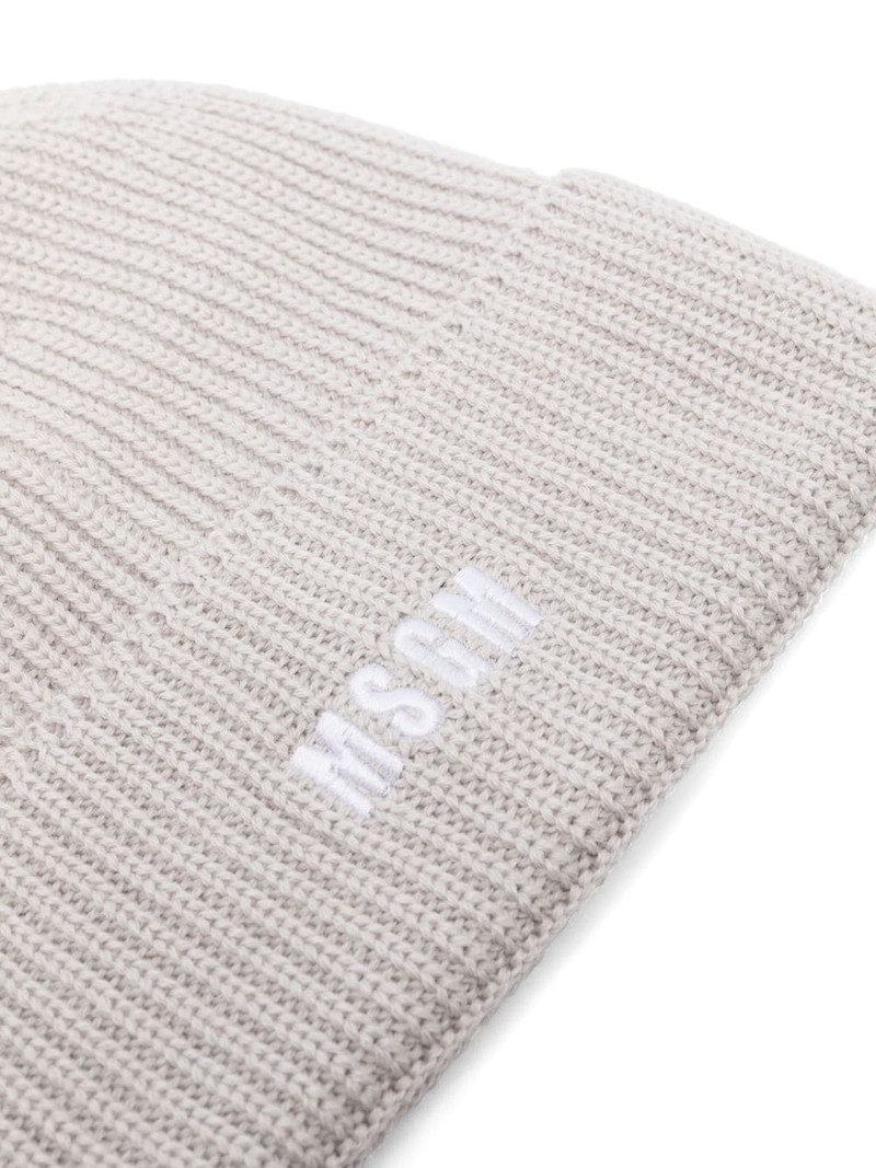 MSGM logo-embroidered ribbed-knit beanie outlook