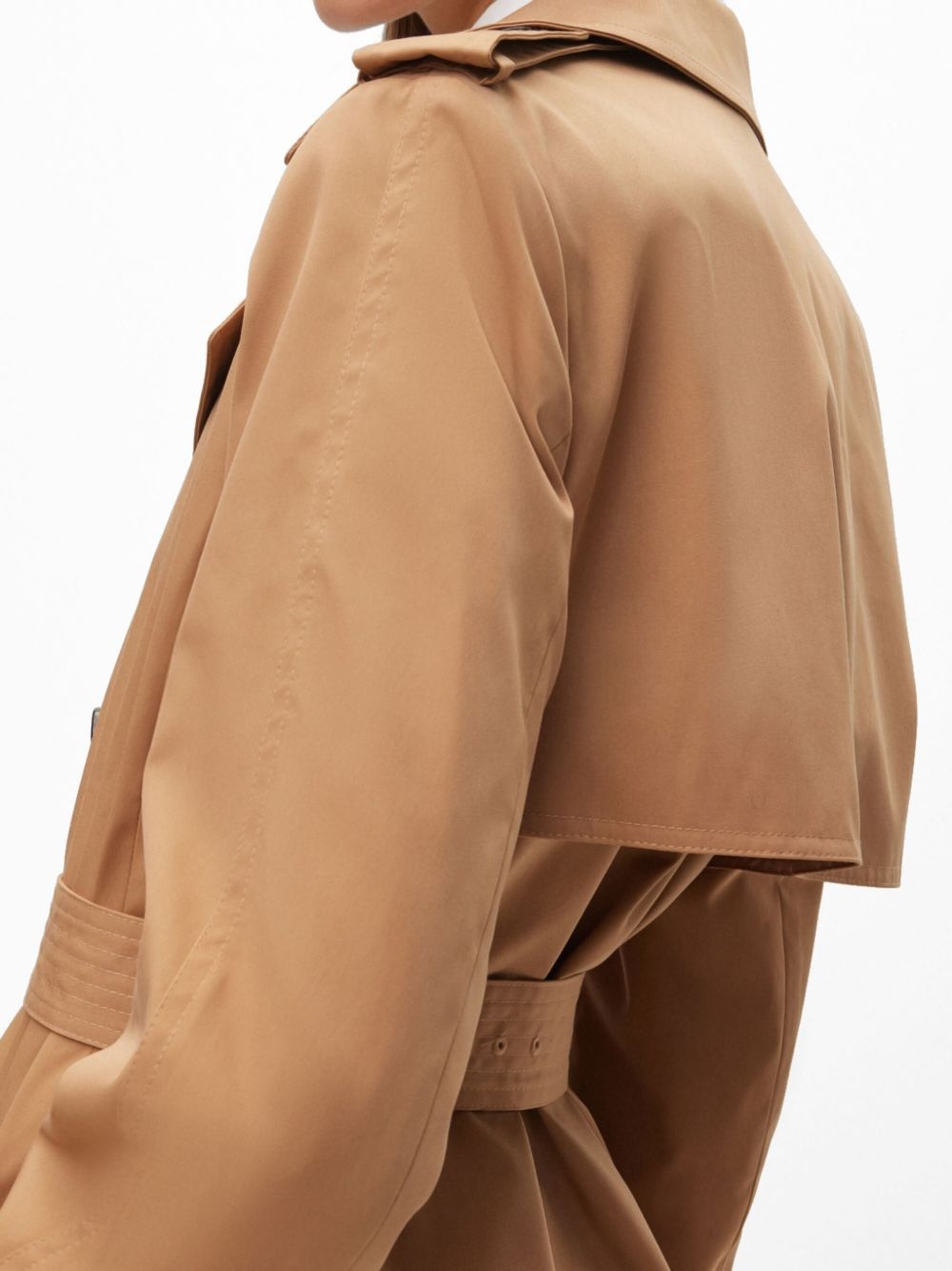 belted double-breasted trench coat - 4