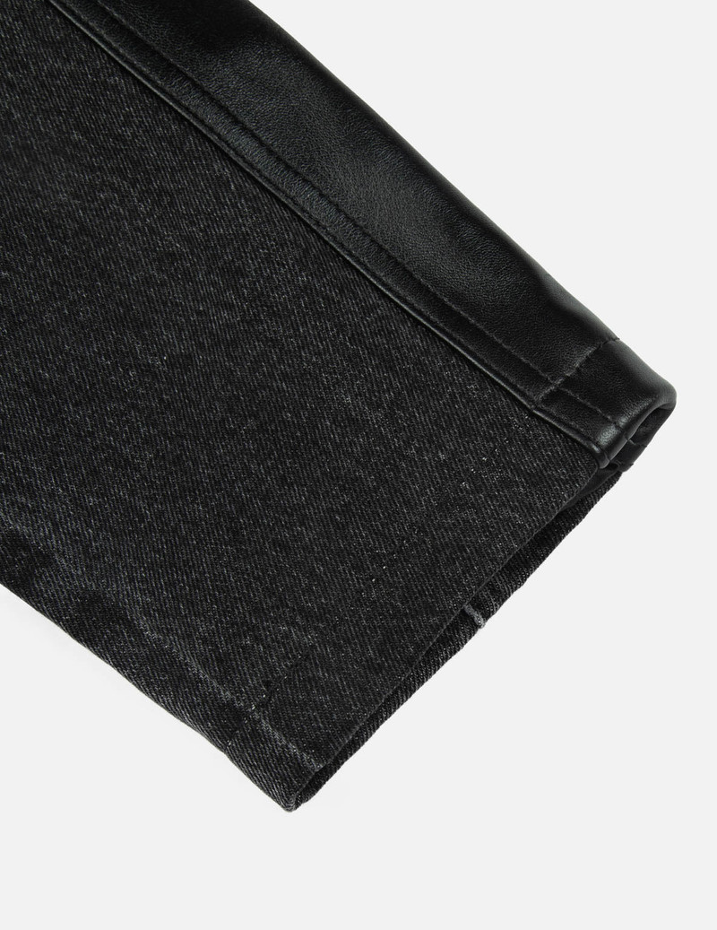 LEATHER LOGO AND SEAGULL APPLIQUÉ REGULAR FIT DENIM MOTO JACKET 11