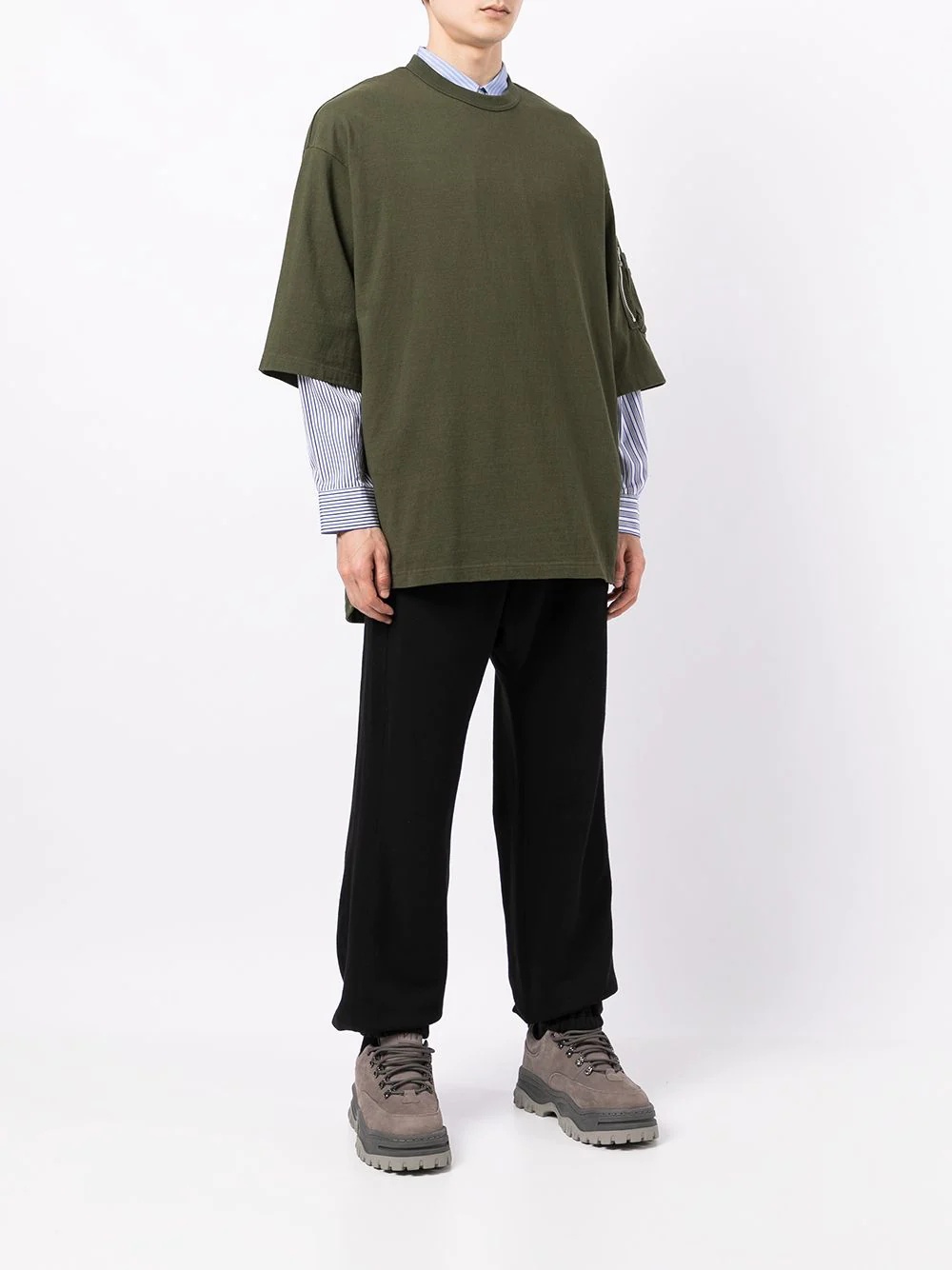 sleeve zip pocket T-shirt - 3