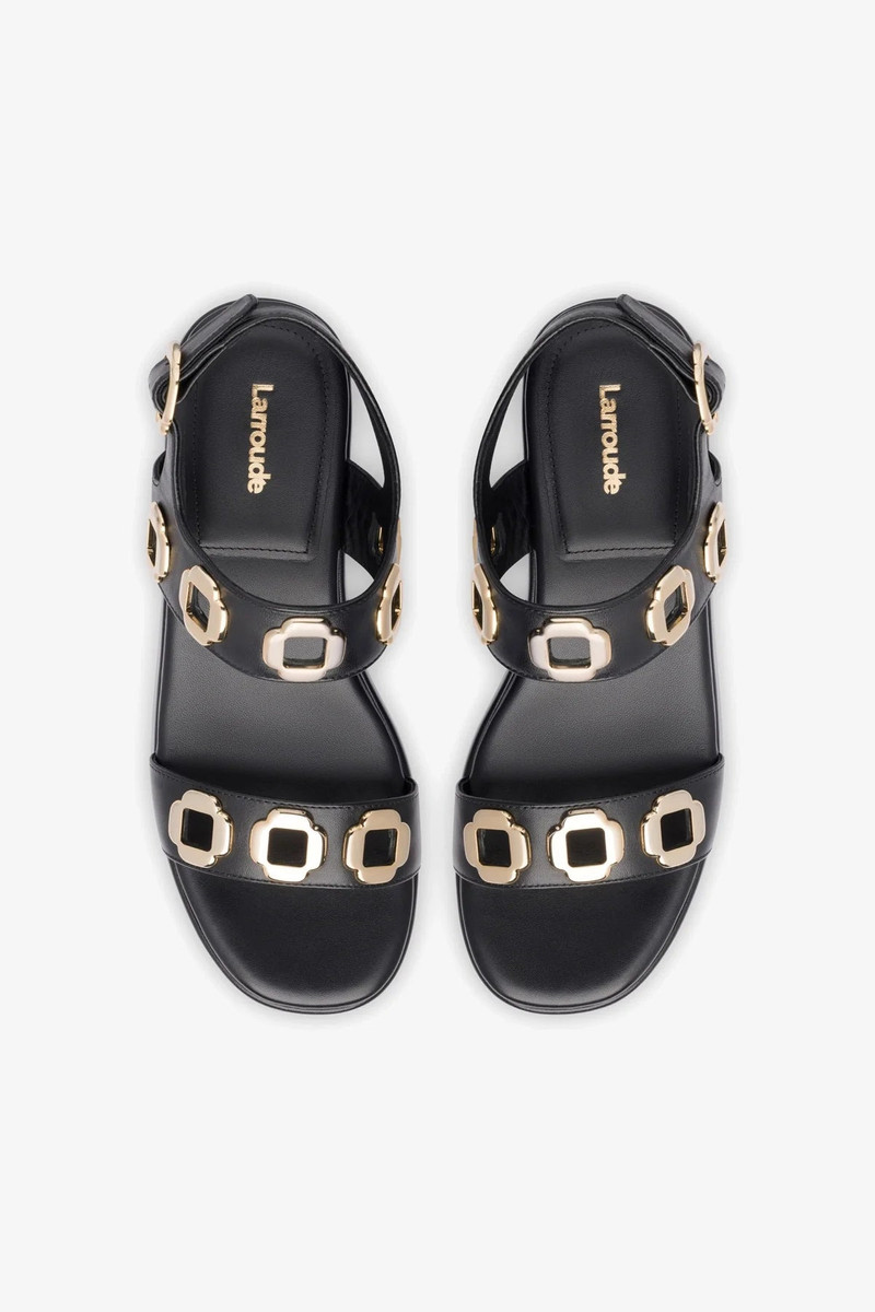 Milan Flatform Sandal In Black Leather 3