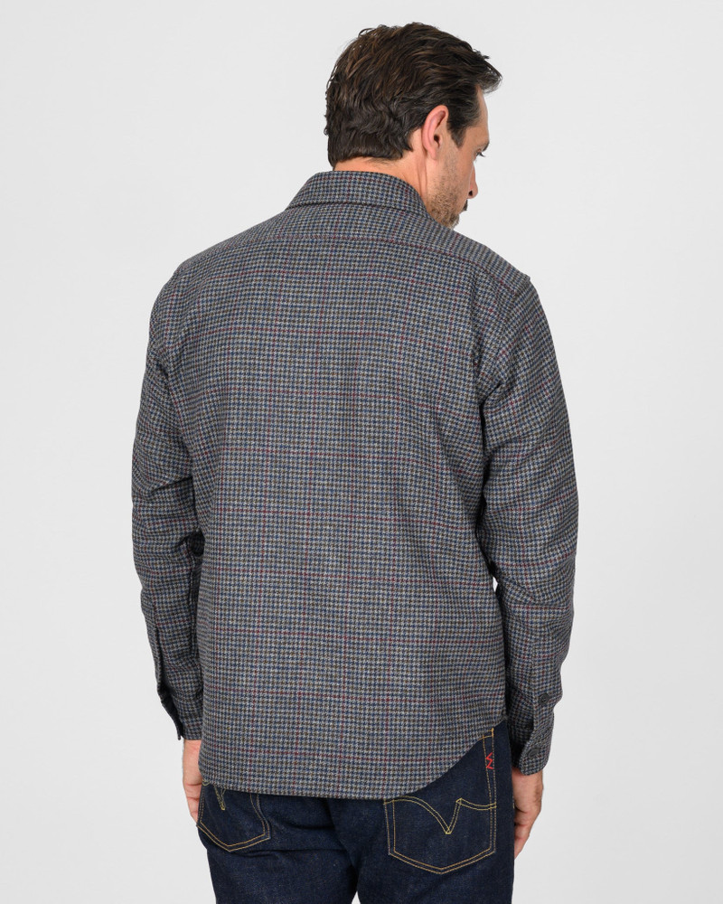 IHDR-434-PPT 14OZ FOX BROTHERS® WOOL CPO SHIRT - ANTIQUE PEWTER PUPPYTOOTH CHECK 4
