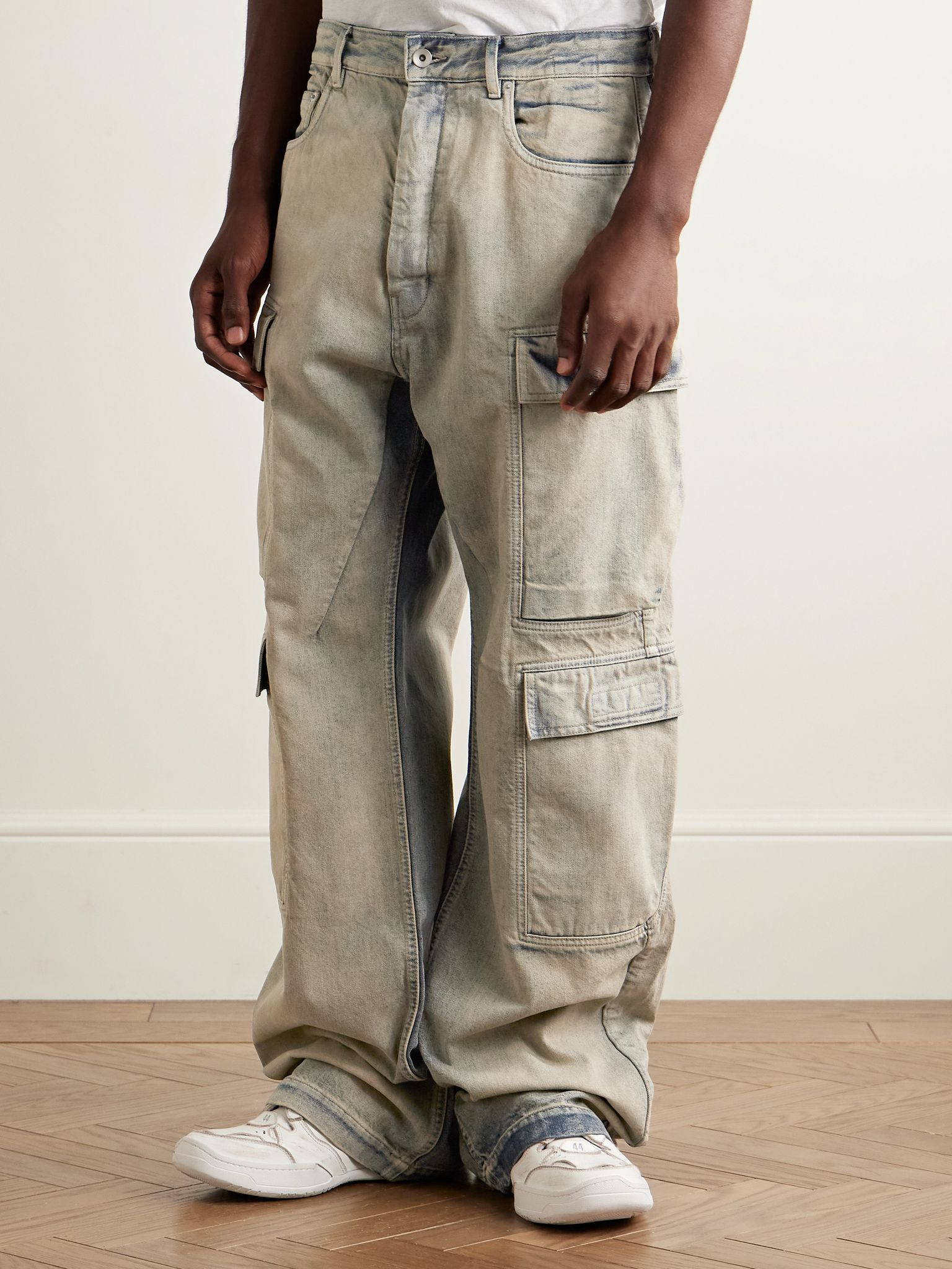 Straight-Leg Cargo Jeans Gray - 3