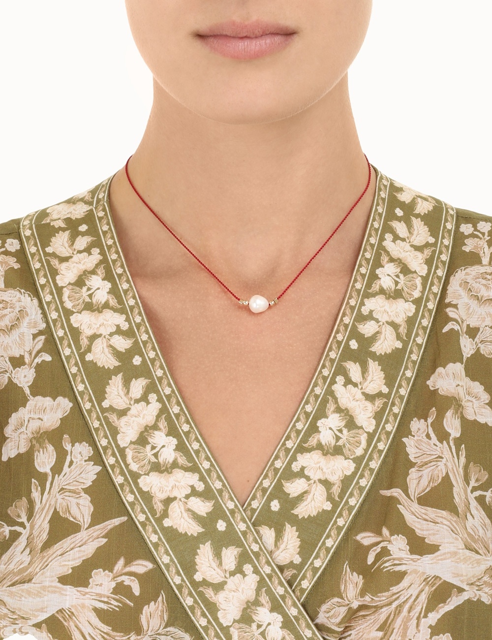 SIGNET PEARL CORD NECKLACE - 2