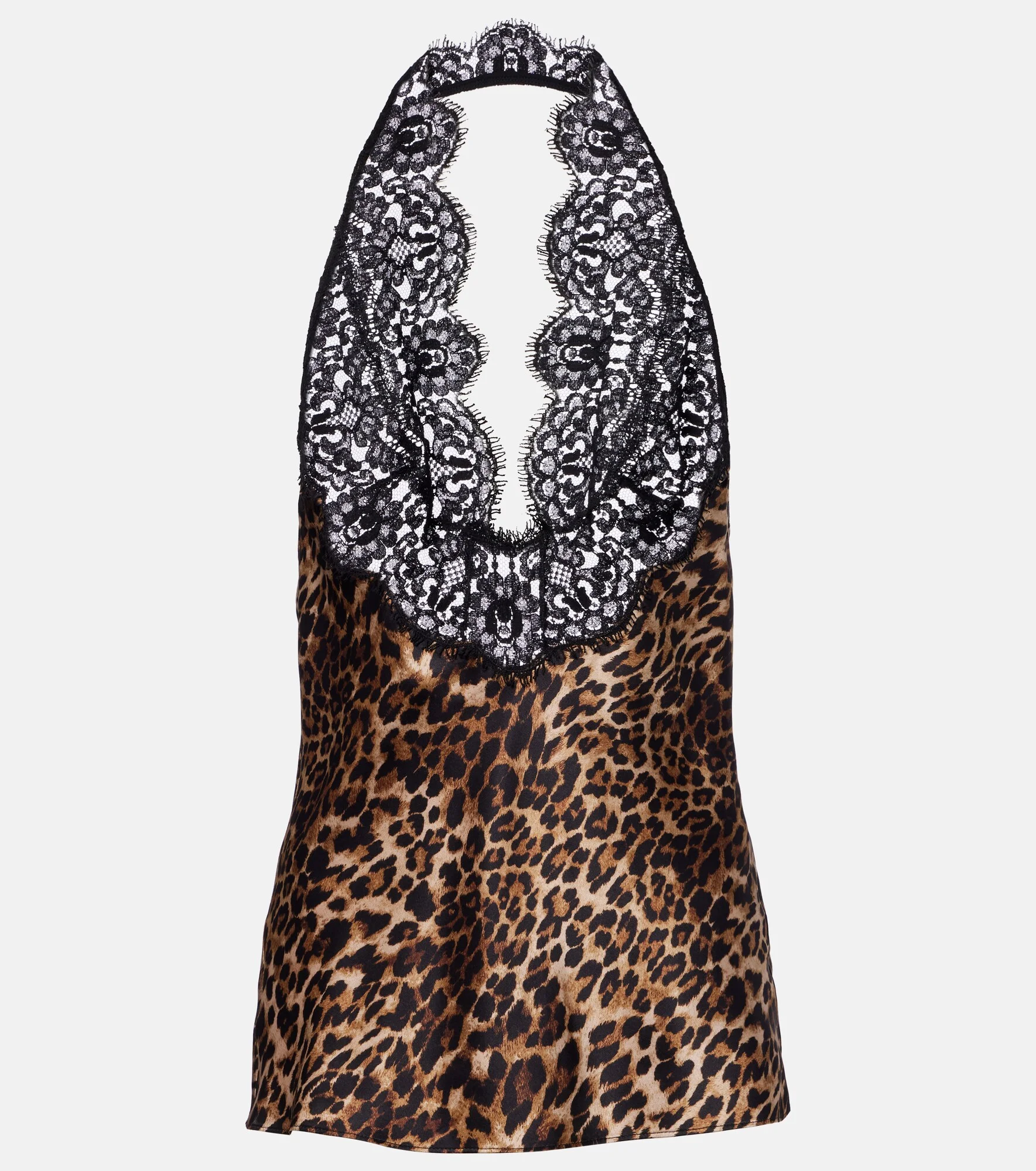 Teo leopard-print silk satin top - 1