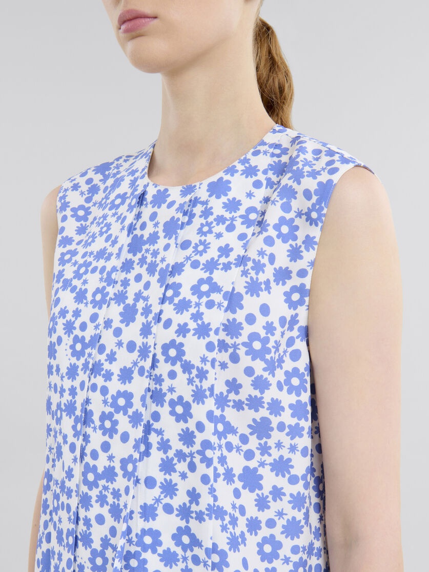 LIGHT BLUE AND WHITE POP FIELDS SLEEVELESS TOP - 4