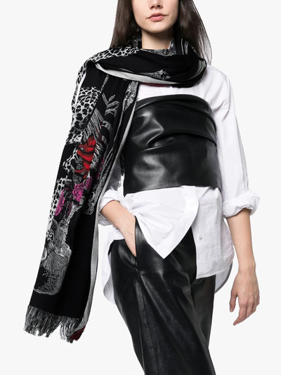 Alexander McQueen animal skeleton print scarf outlook