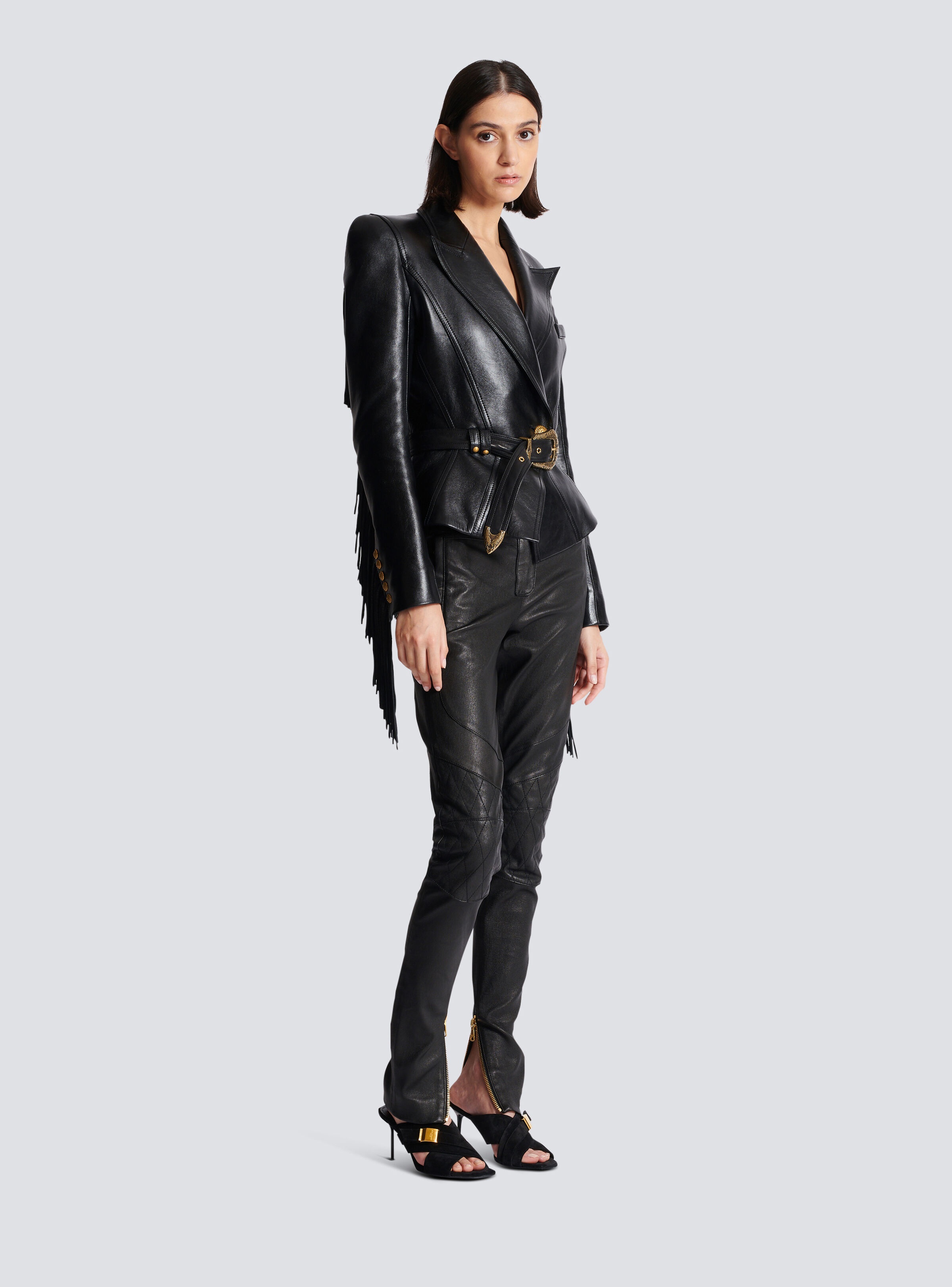 Jolie Madame fringed leather jacket - 3