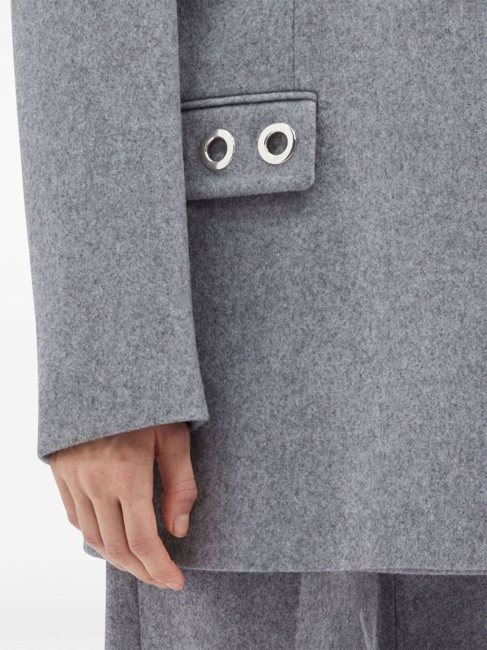 eyelet-embellished single-breasted blazer - 5