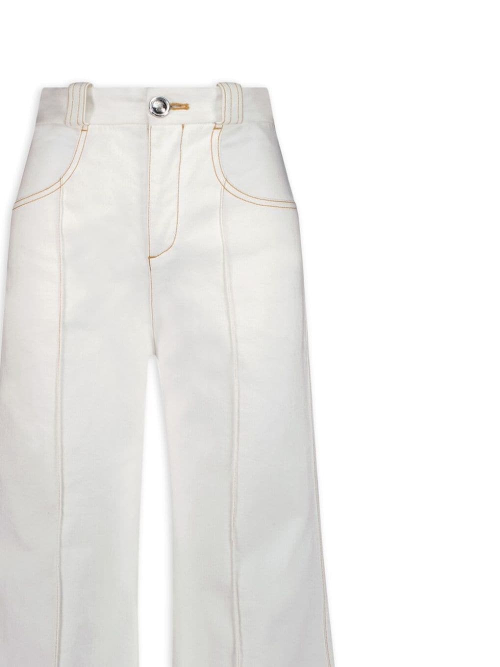 wide-leg contrast-stitch jeans - 2