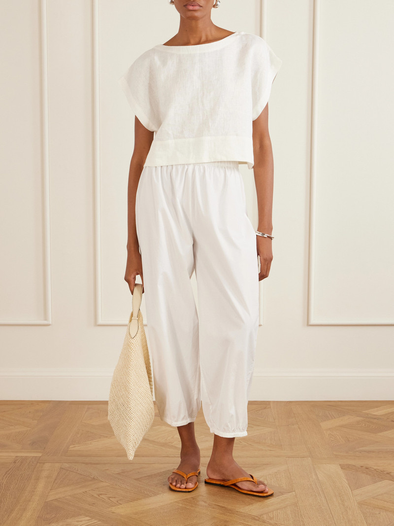 SUZIE KONDI Delos Cotton-poplin Tapered Pants outlook