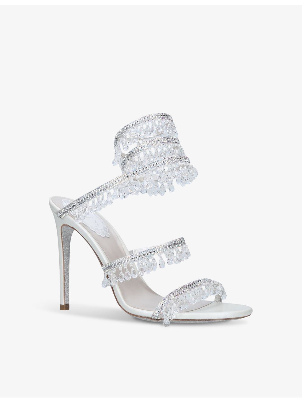 Chandelier 105 crystal-embellished heeled leather sandals - 4