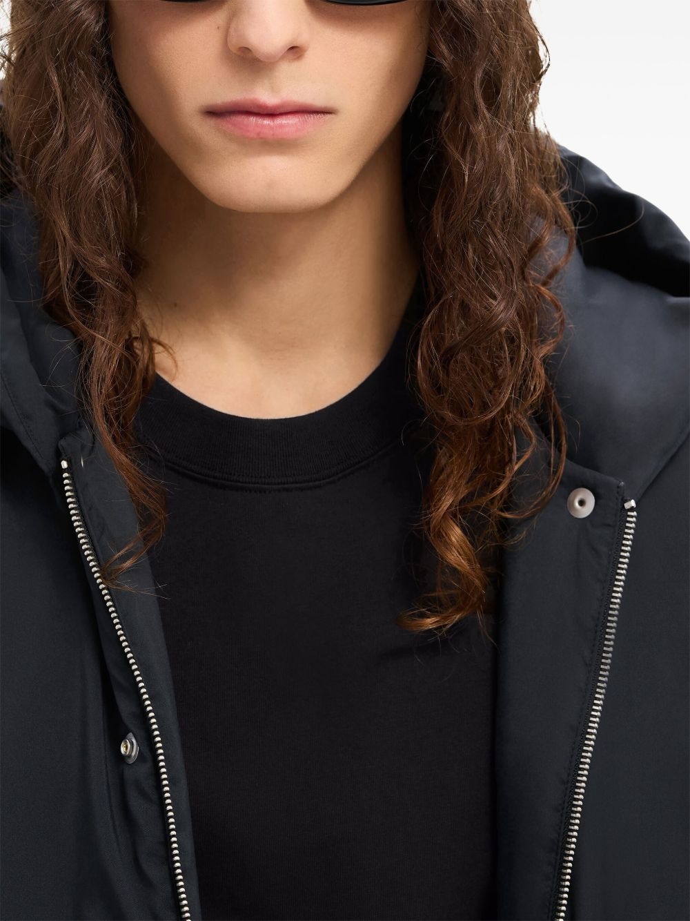 logo-appliqué hooded puffer jacket - 5
