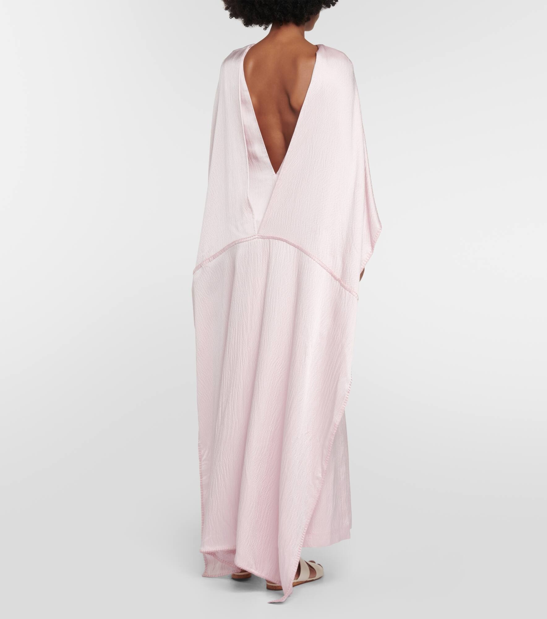 Caped silk satin gown - 3