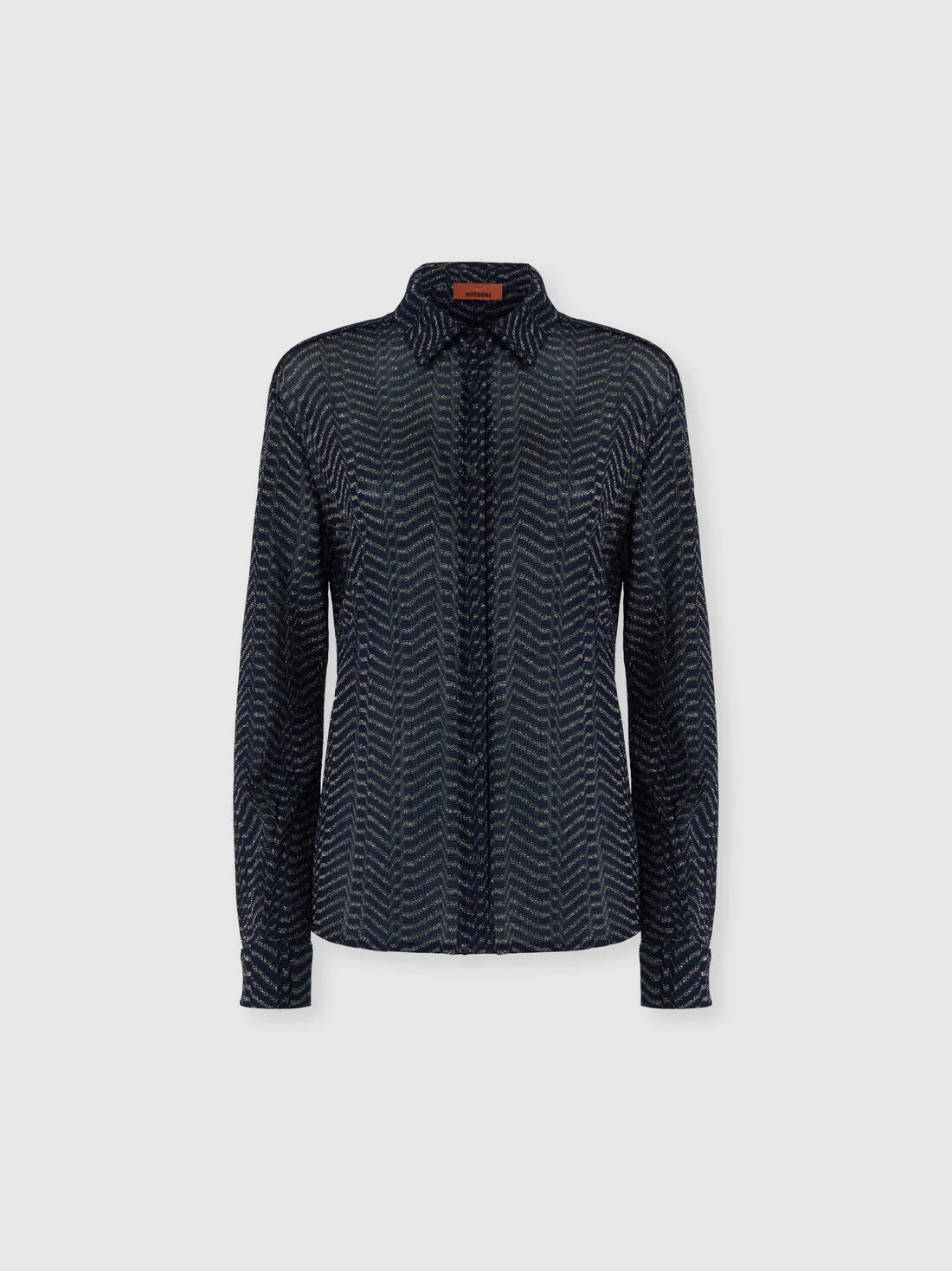 Viscose lamé shirt with Greek key motif - 1