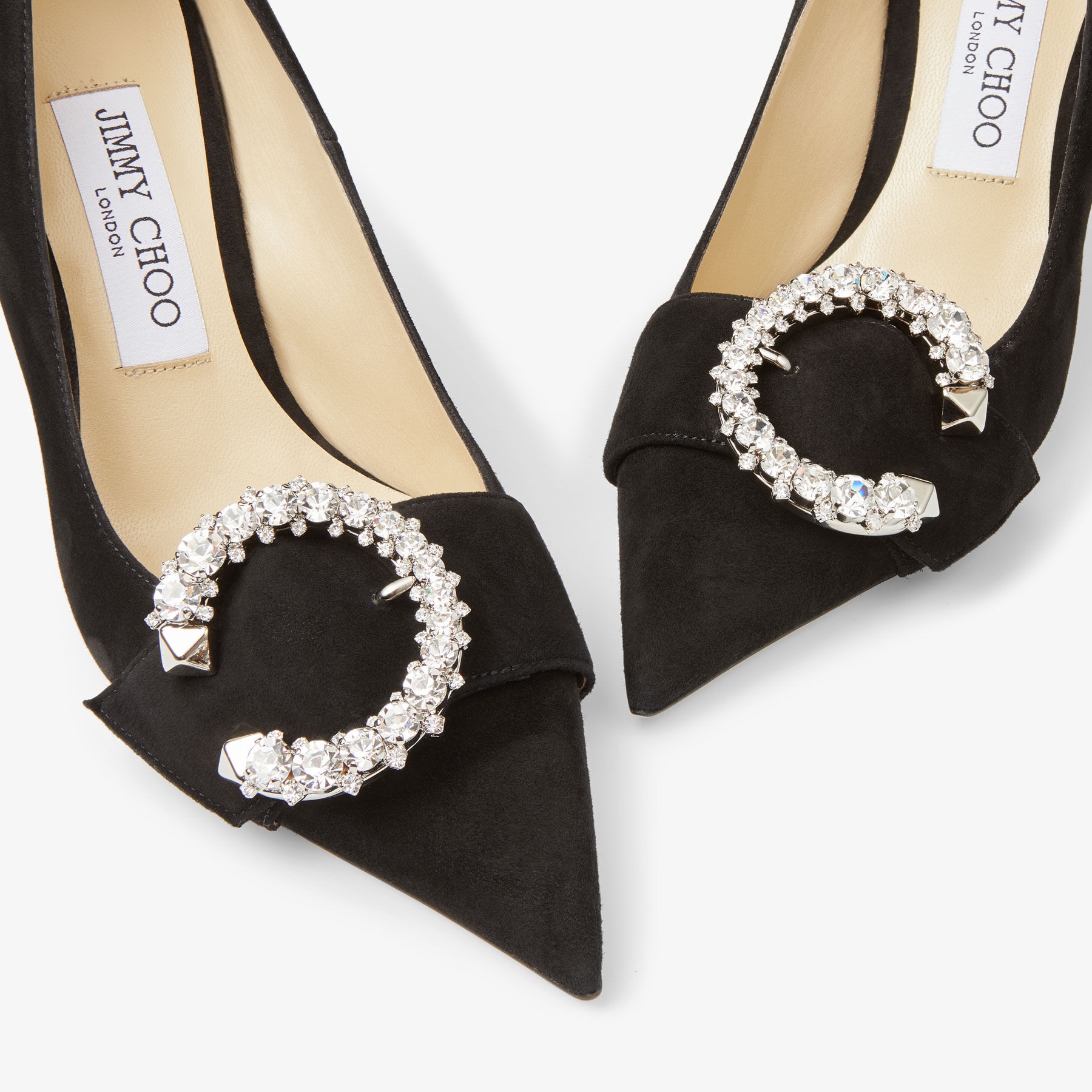 Melva 70
Black Suede Pointed-Toe Pumps with Crystal Buckle - 4