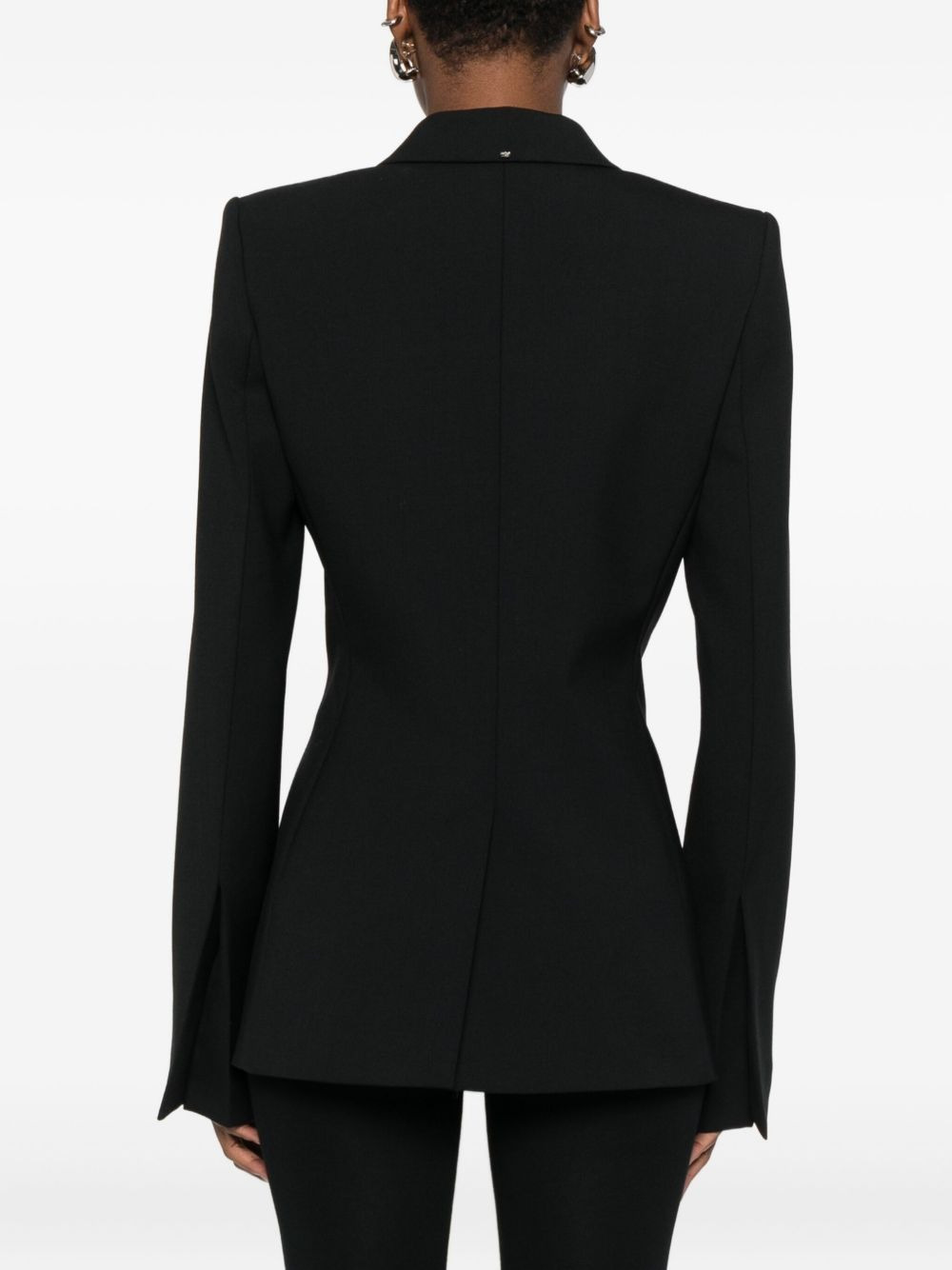 peak-lapels wool-blend blazer - 4