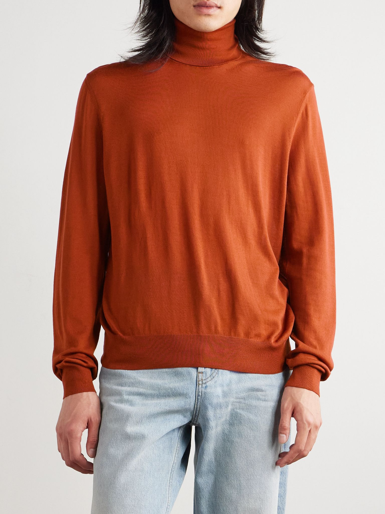 Wool Rollneck Sweater Brick - 3