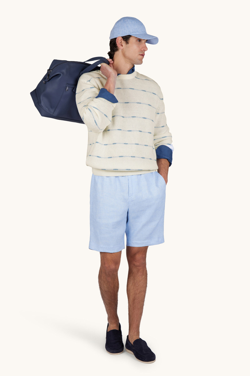 Paul & Shark CREW‑NECK SWEATER IN LINEN AND COTTON URUKAI WITH STRIPED PATTERN outlook