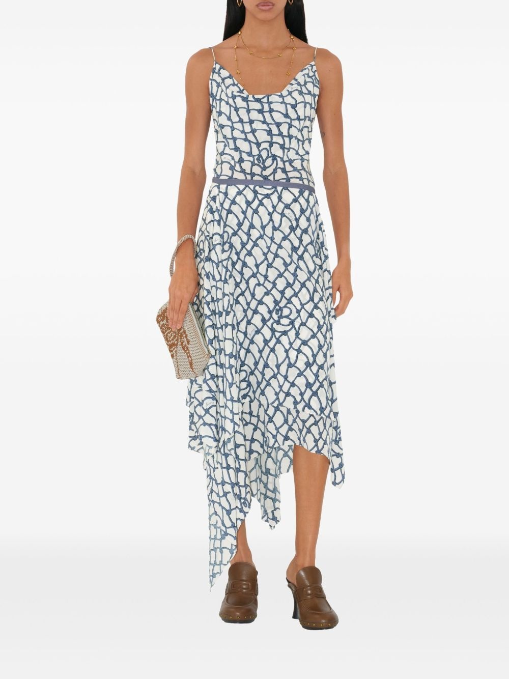 asymmetric-design midi skirt - 1