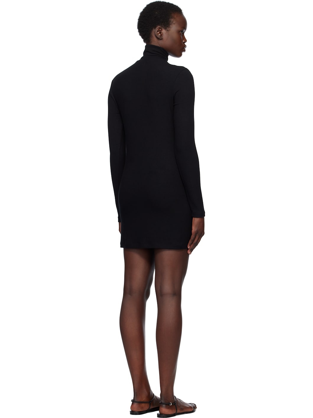 Black Lauren Turtleneck Minidress - 3