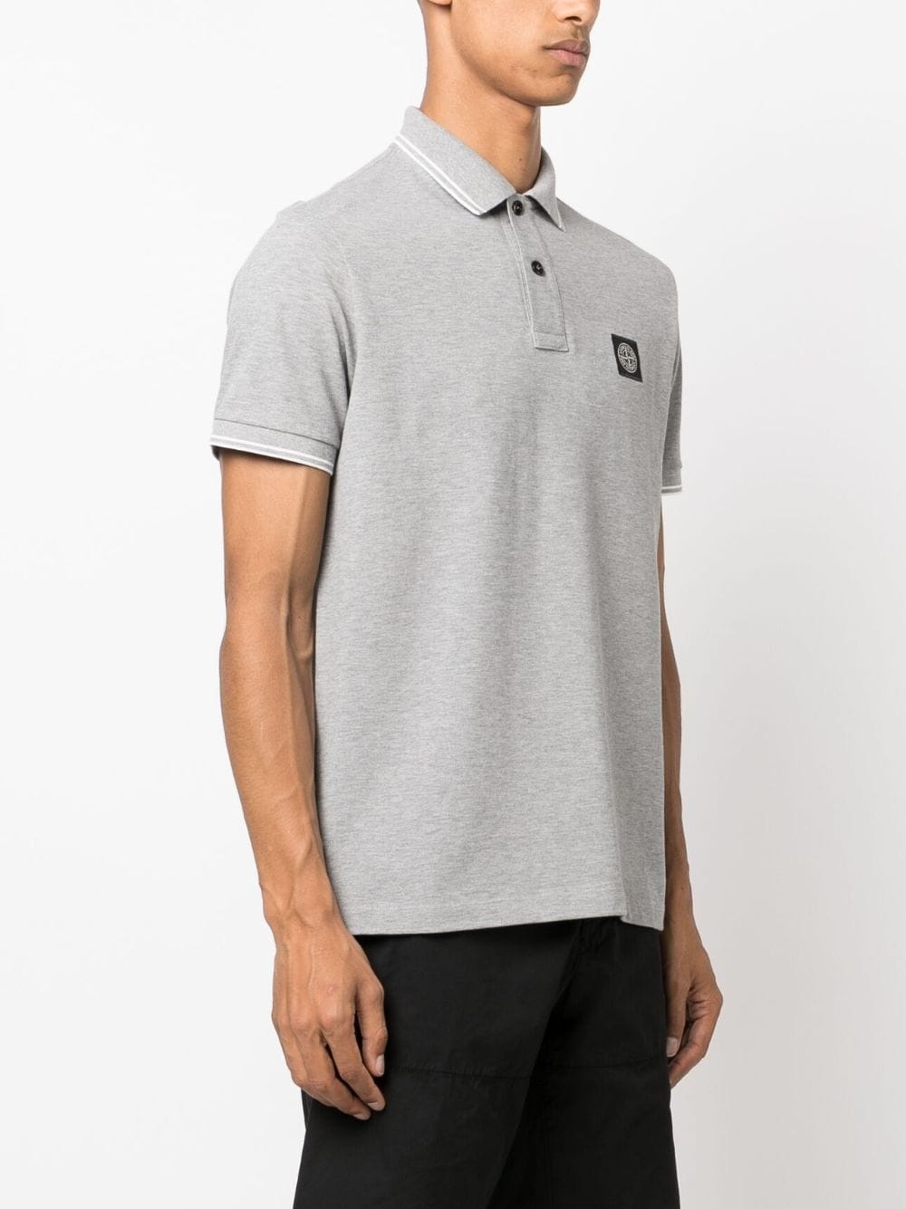 Compass logo-patch short-sleeved polo shirt - 3