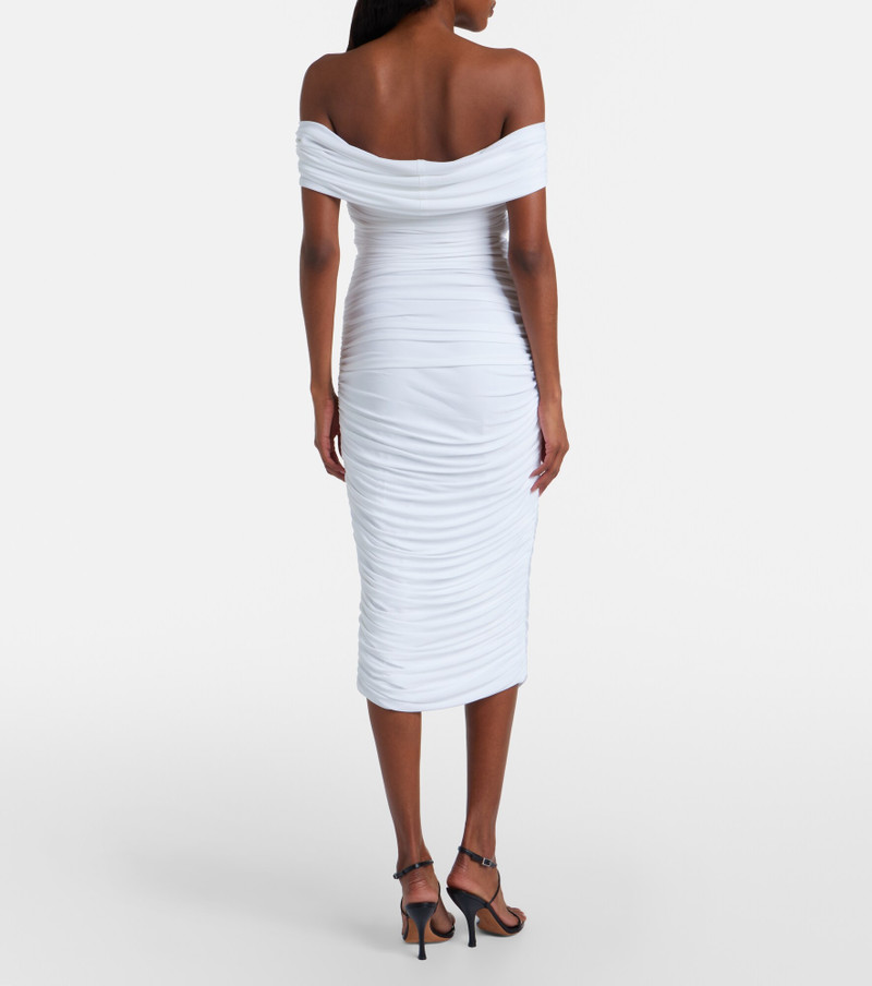 Ruched off-shoulder midi dress 5