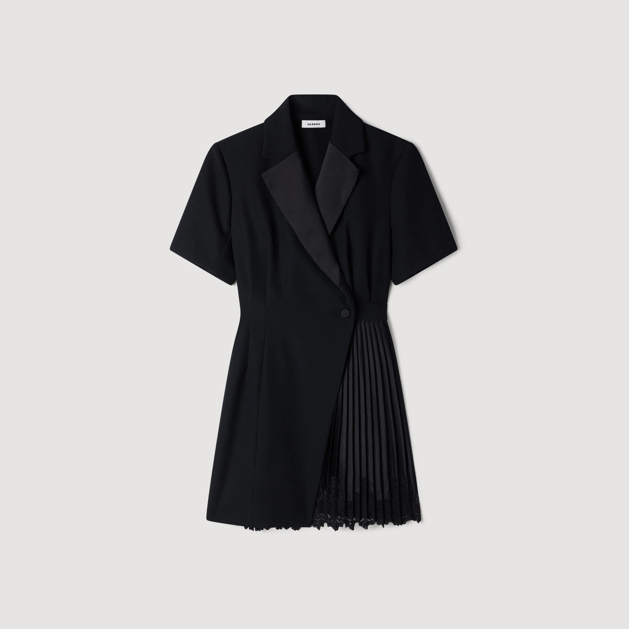 TAILORED COLLAR WRAPAROUND DRESS - 1