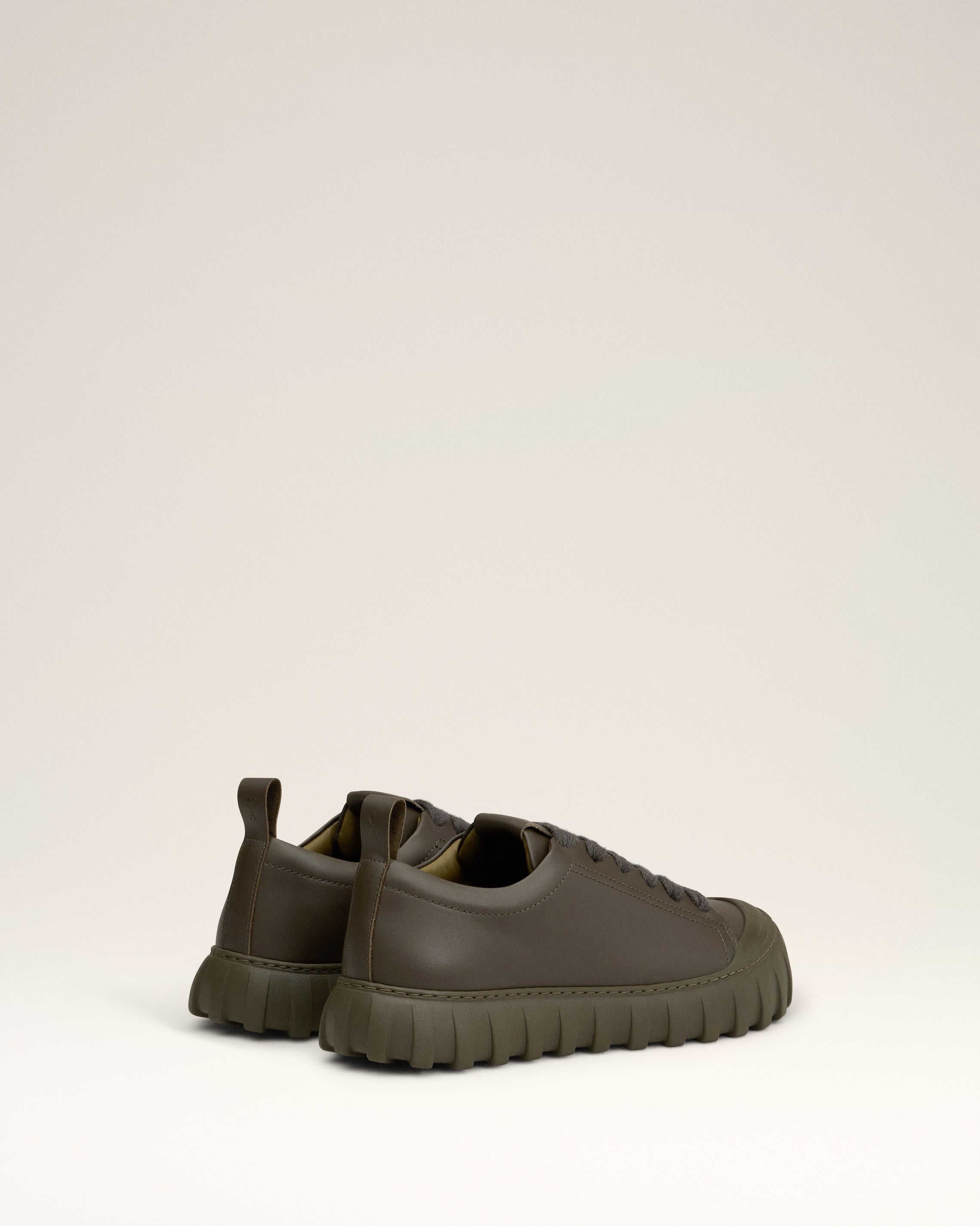 GREEN LEATHER LOW TOP TEMPO SNEAKERS - 4