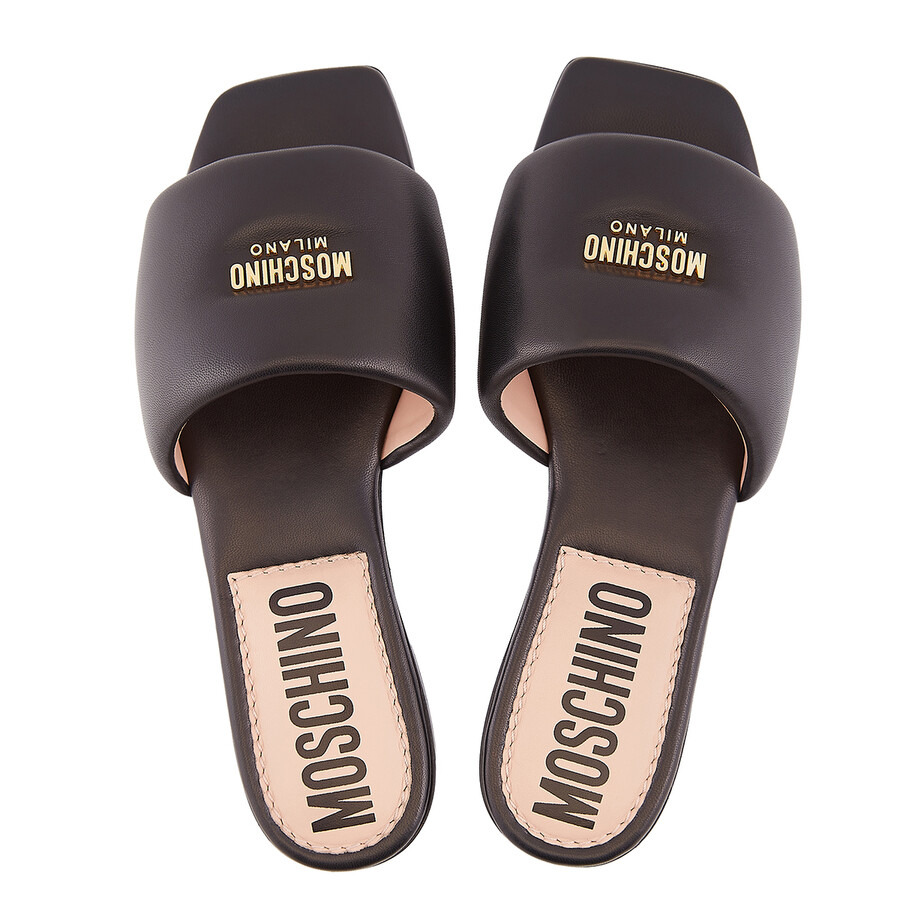 Moschino Logo-Plaque Padded Flat Sandals - 3