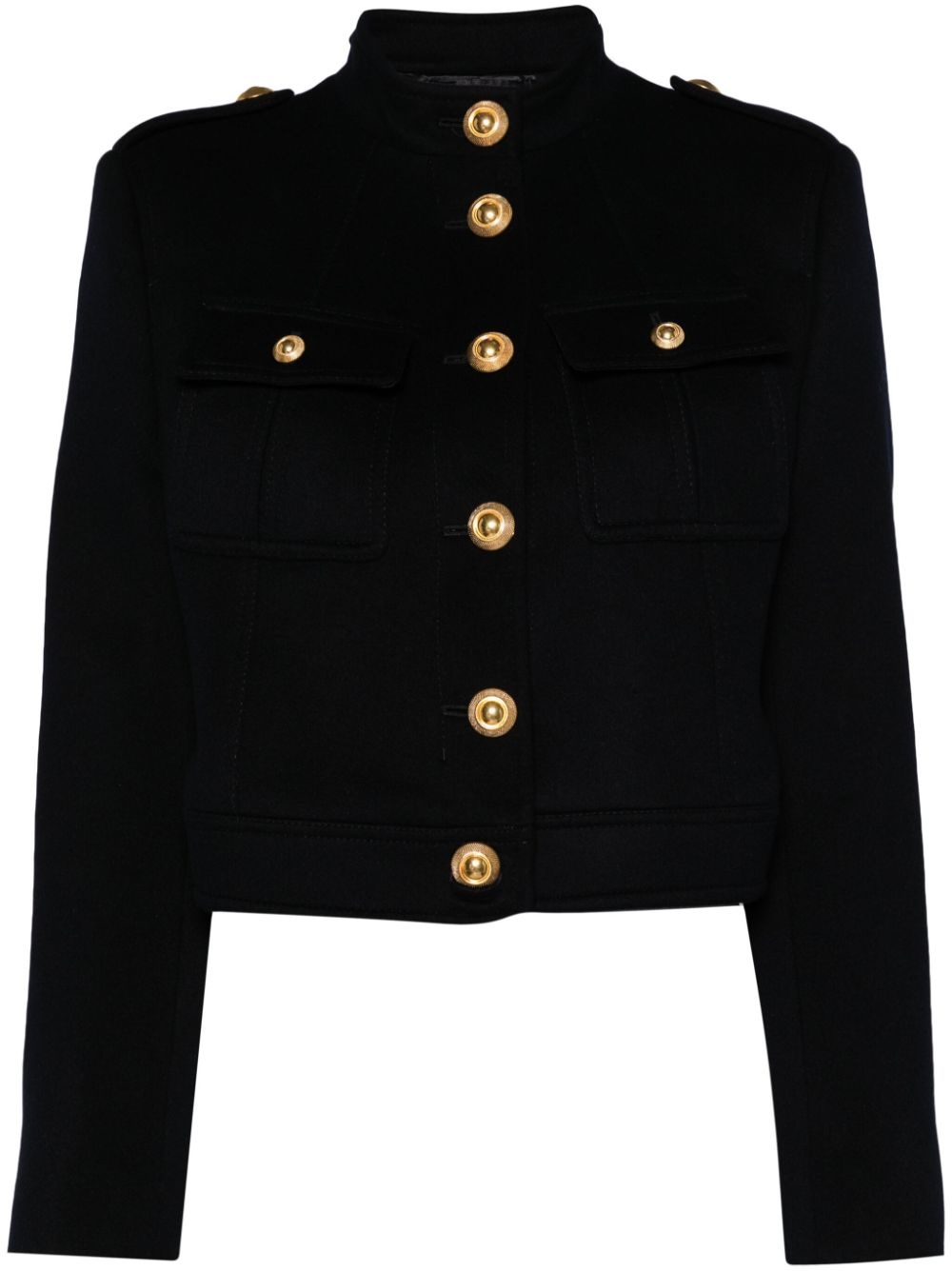 cropped military jacket - 1