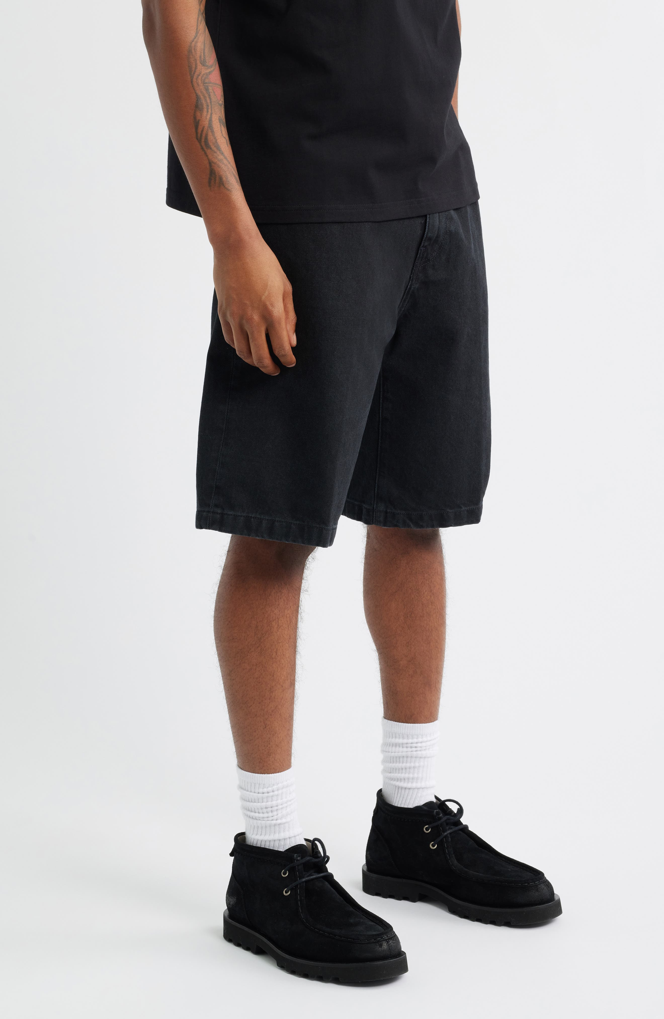 Carhartt Work In Progress Landon Denim Shorts in Black (Stone Washed) at Nordstrom - 3