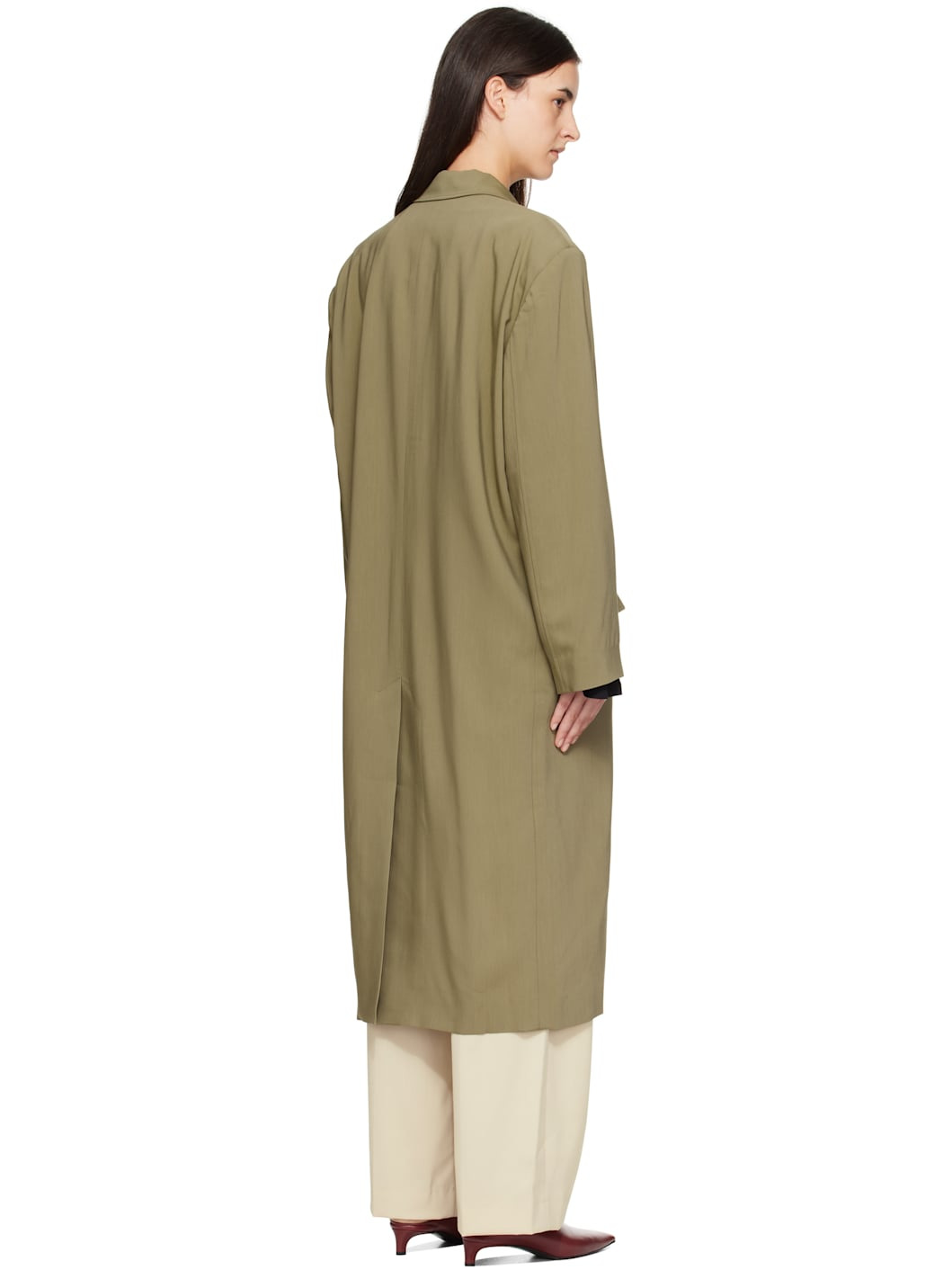 Khaki Tribeca Long Coat - 3