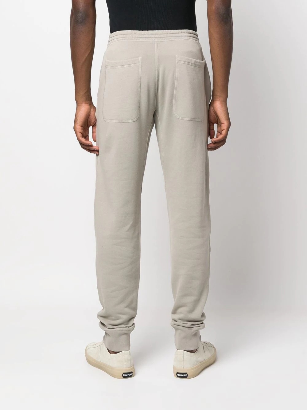 drawstring cotton track pants - 3