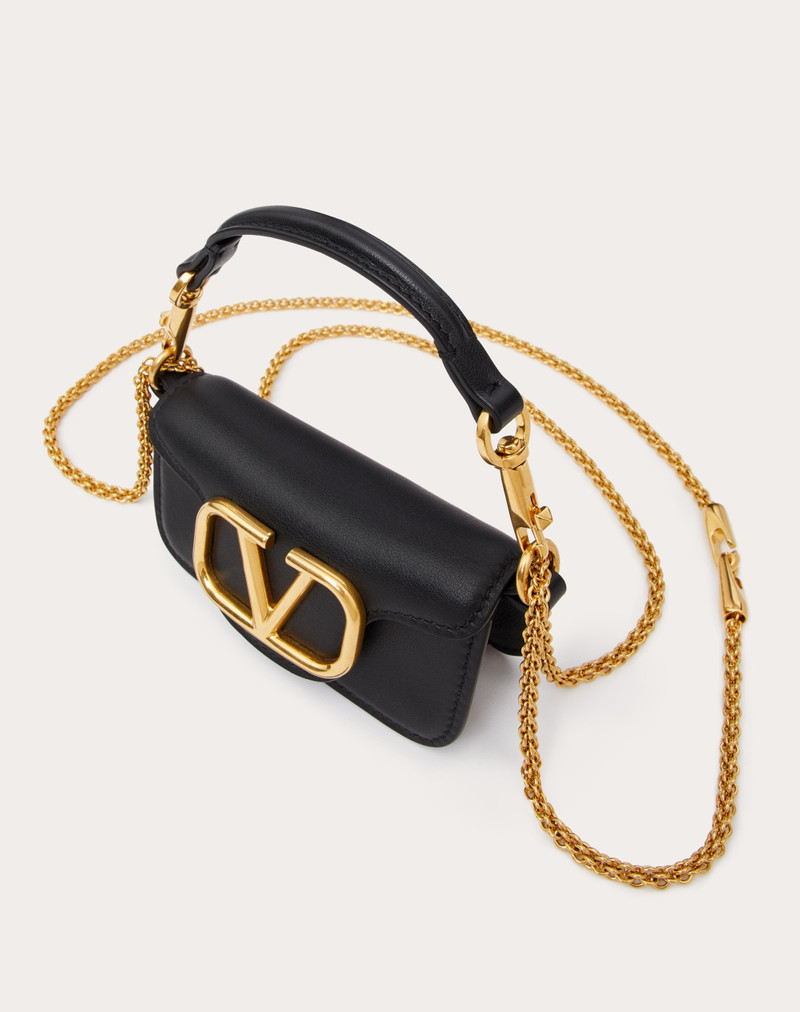 Valentino VALENTINO GARAVANI LOCÒ MICRO BAG IN CALFSKIN LEATHER WITH CHAIN outlook