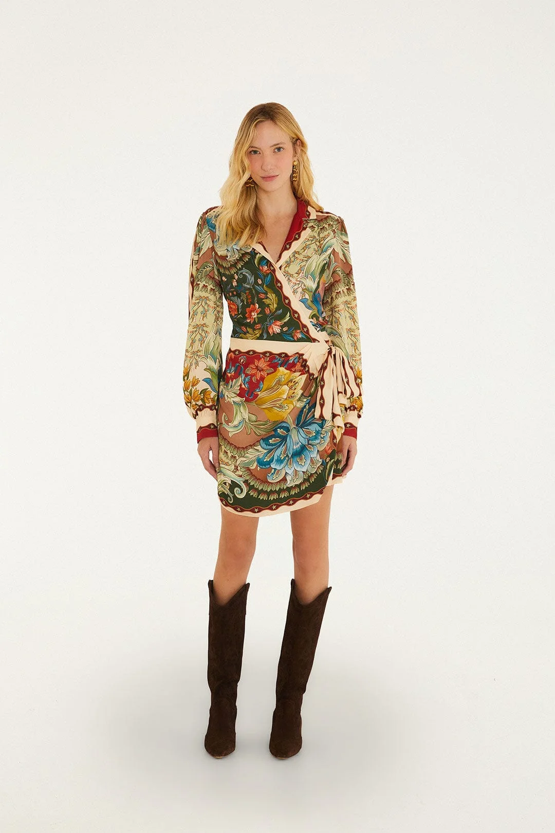 Lunar Boho Chemise Wrap Mini Dress - 1