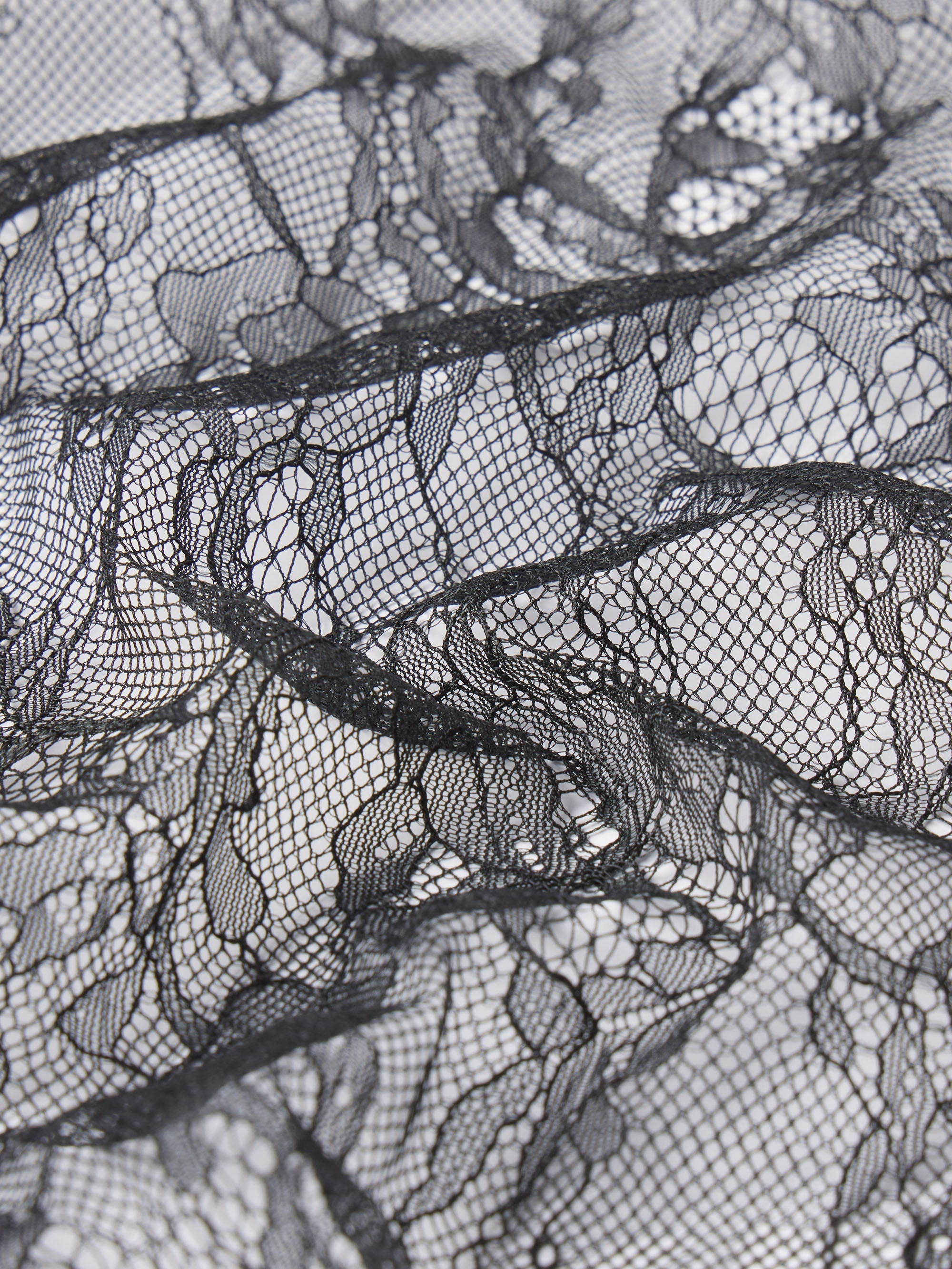 Lace Shift Dress in Black - 5