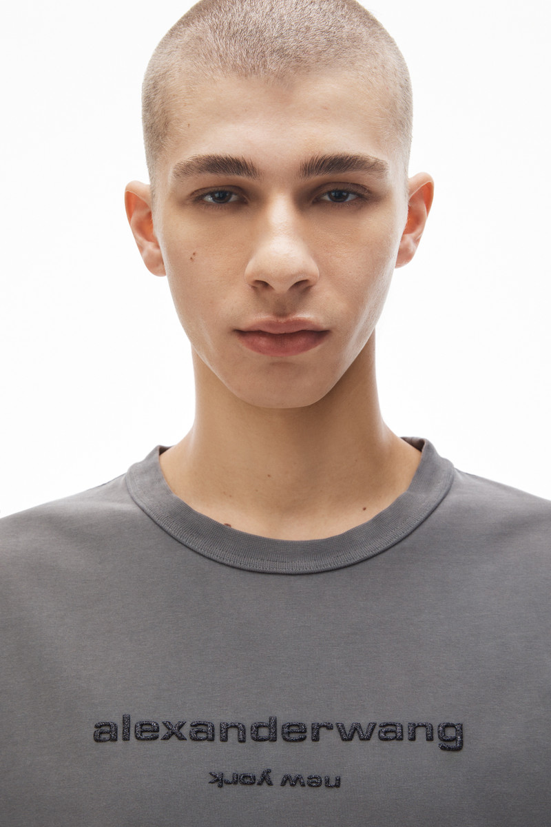 glitter puff logo long-sleeve tee in cotton 5