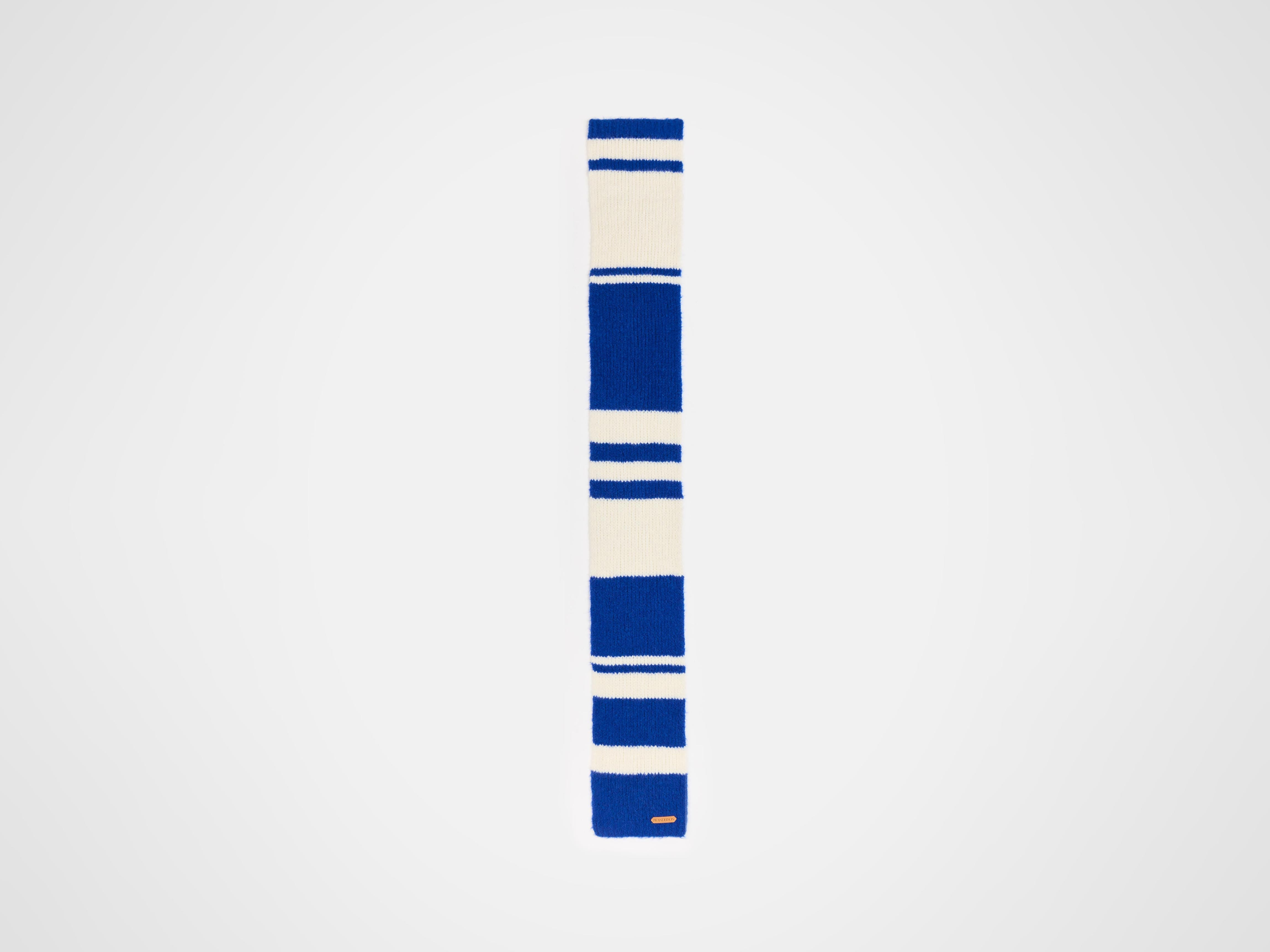 STRIPED SCARF IN ROYAL BLUE & WHITE - 4