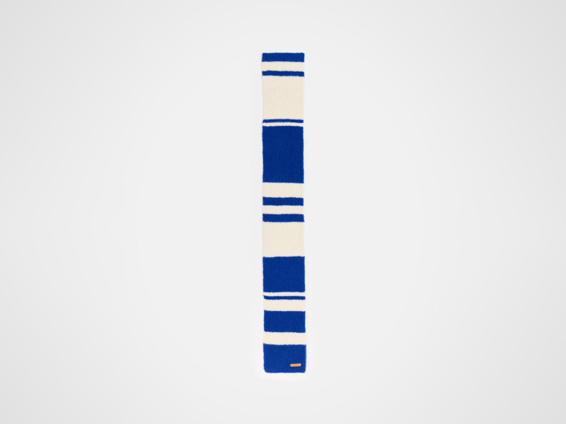 STRIPED SCARF IN ROYAL BLUE & WHITE 4