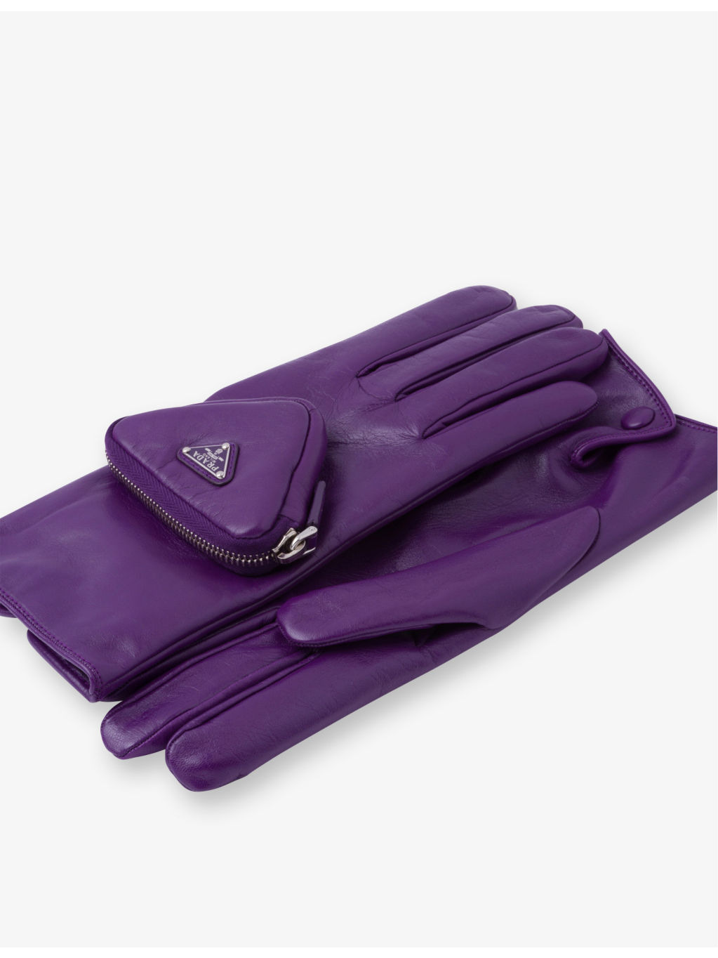 Pouch-embellished leather gloves - 2