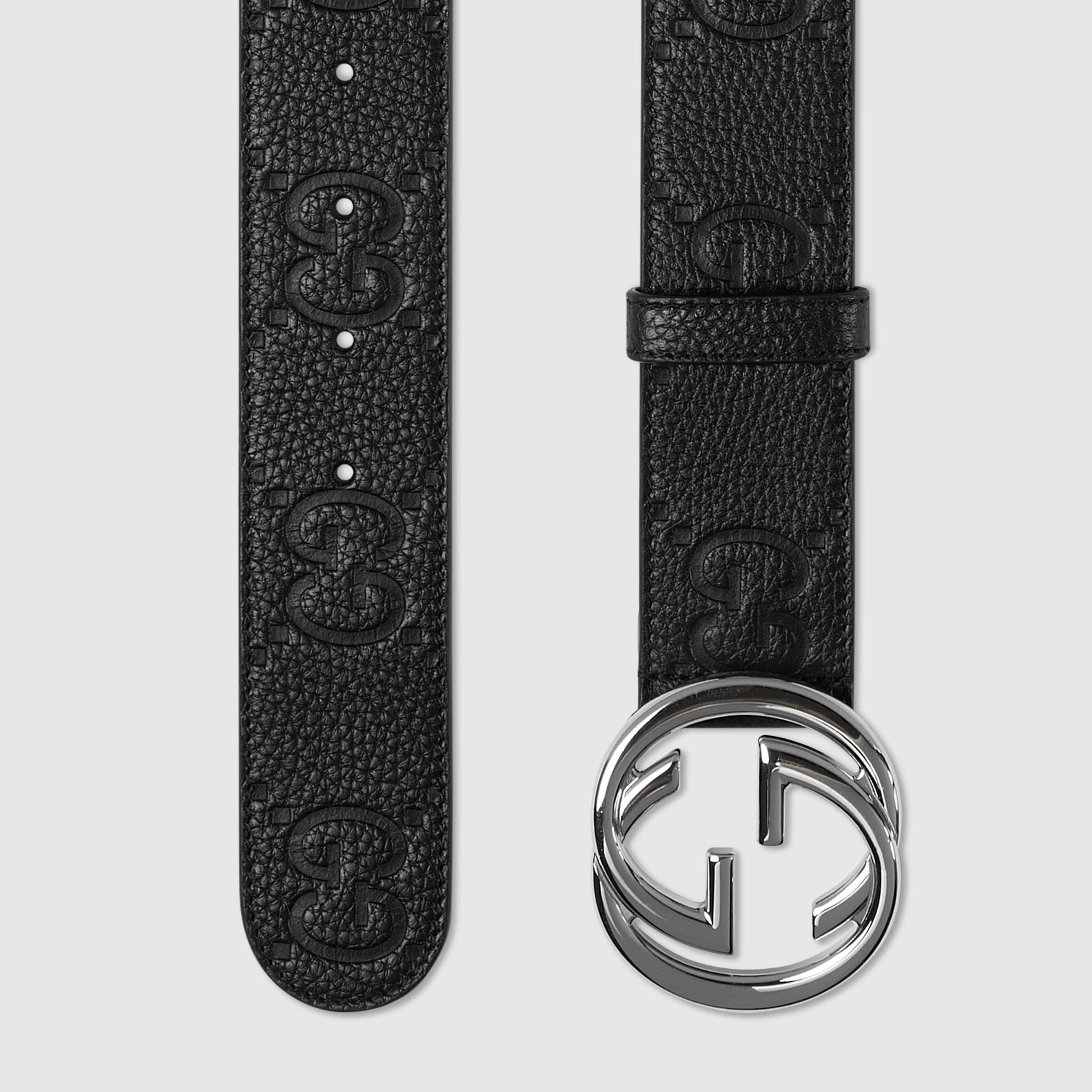 Wide belt with Interlocking G buckle - 2